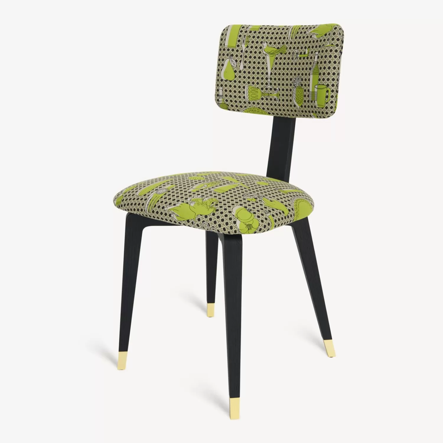 Chairs<Fornasetti Upholstered Chair Oggetti Su Cannete Black/White/Green