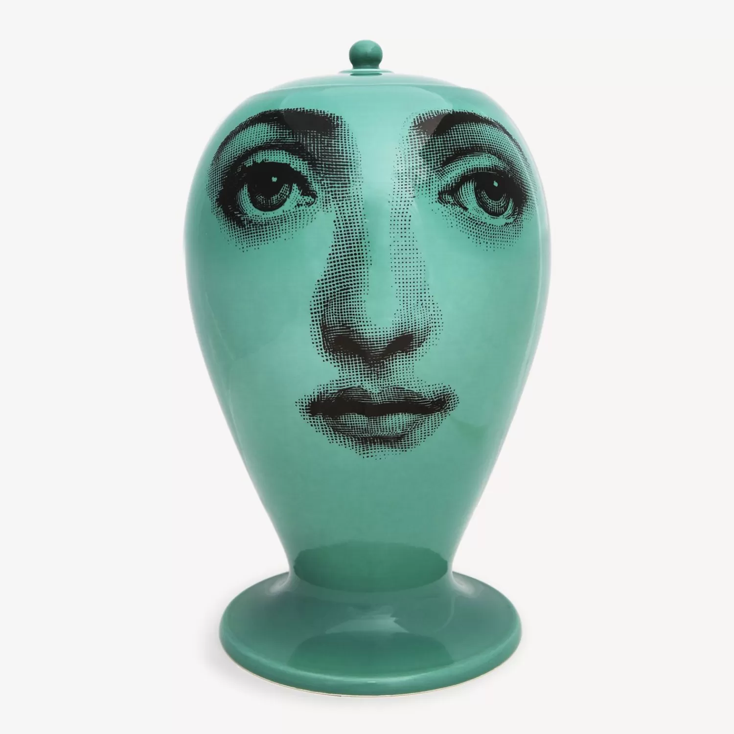 Vases<Fornasetti Vase Buongiorno/Buonanotte Green/Black