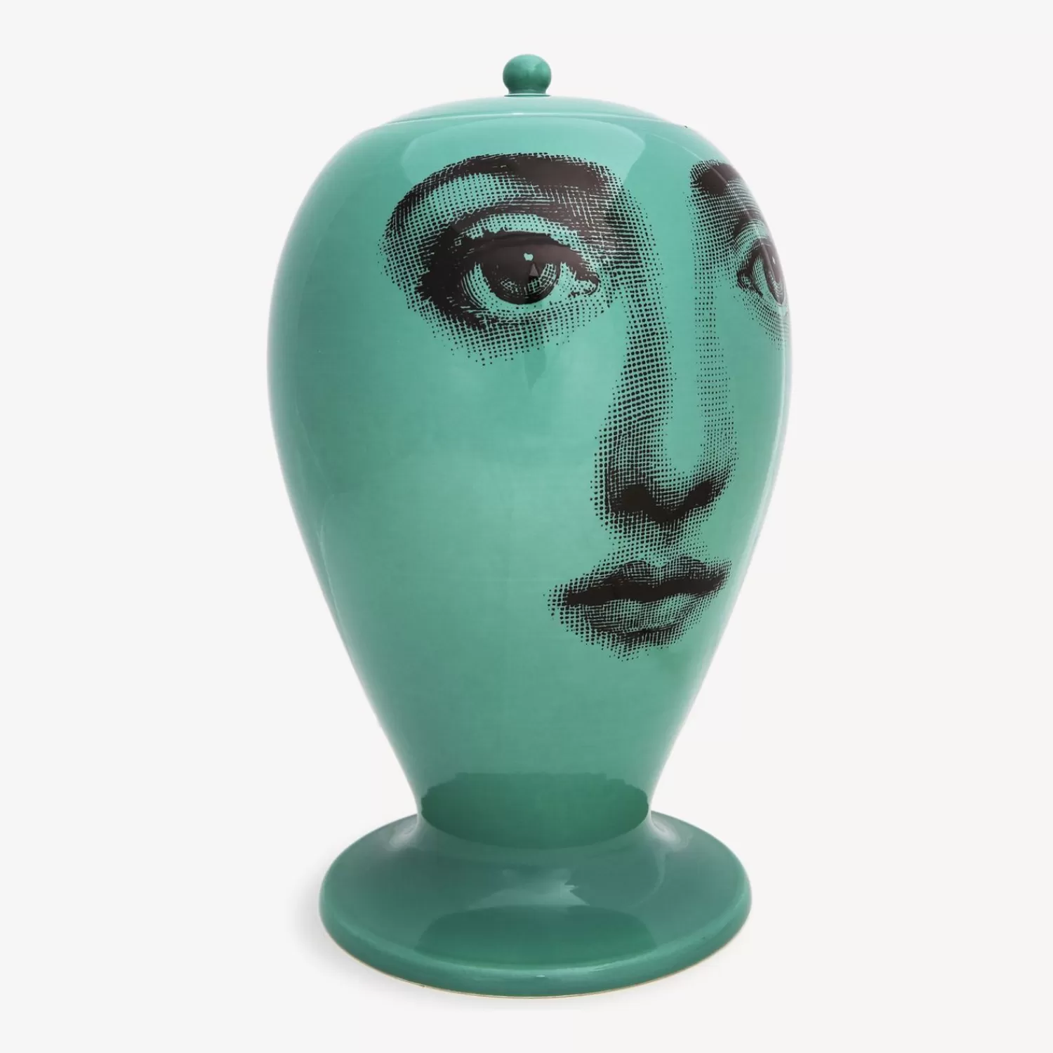 Vases<Fornasetti Vase Buongiorno/Buonanotte Green/Black
