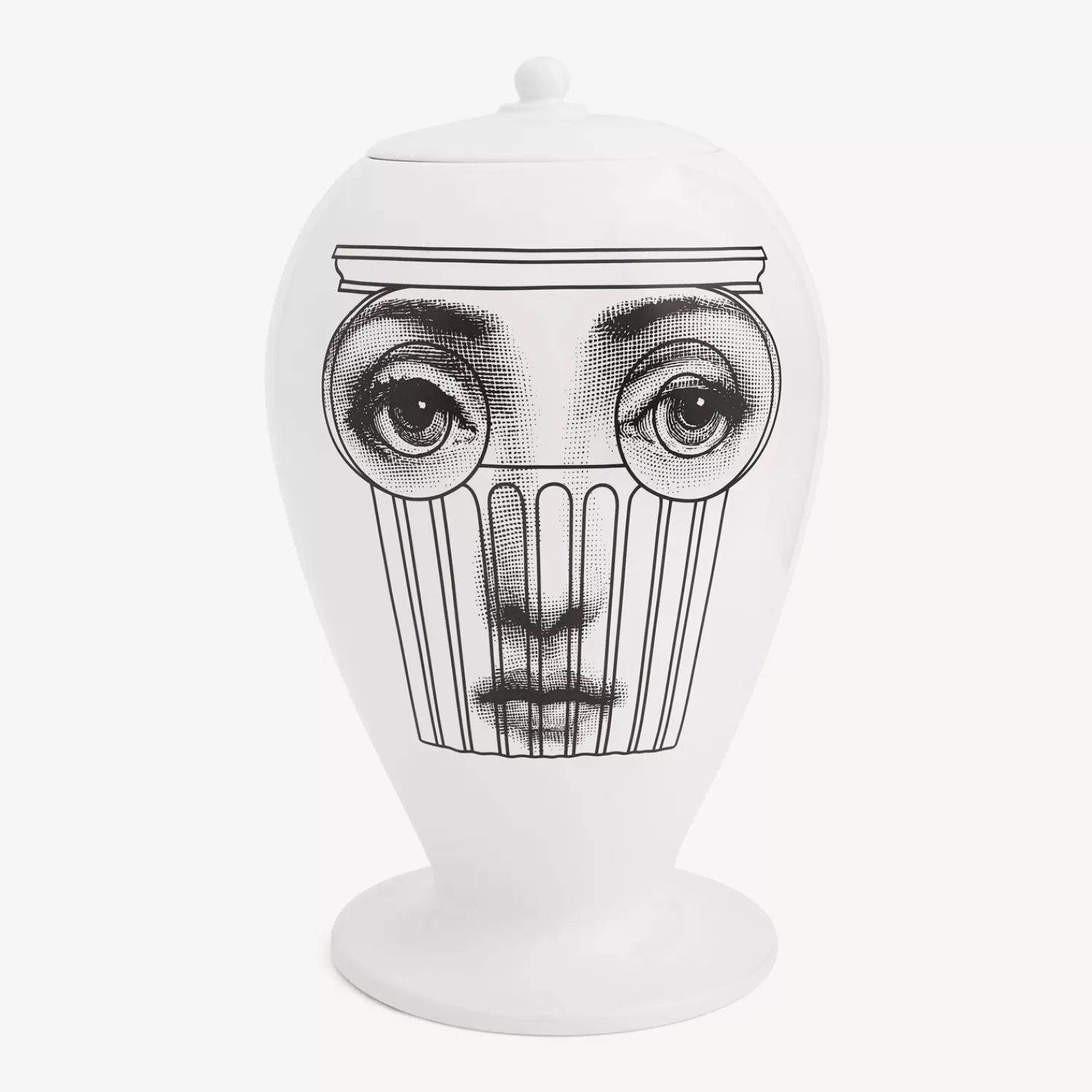 Vases<Fornasetti Vase Capitello White/Black