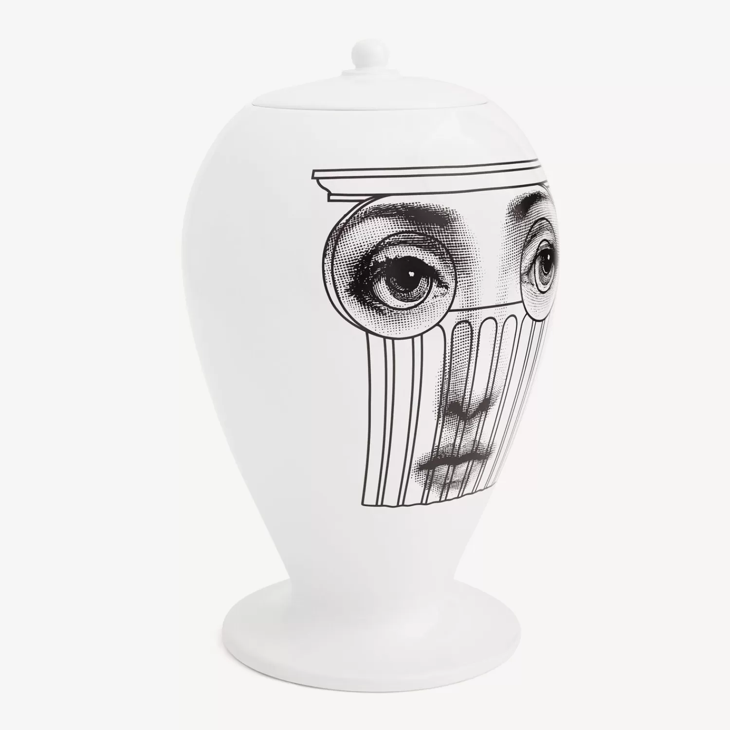 Vases<Fornasetti Vase Capitello White/Black