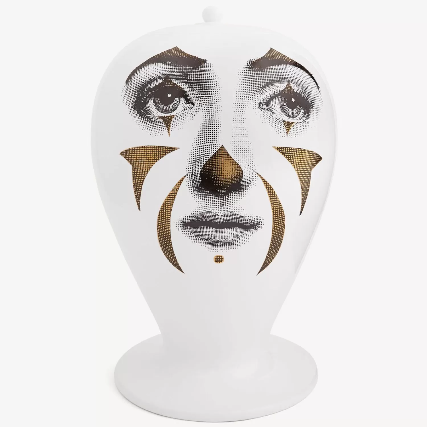 Vases<Fornasetti Vase Clown Maxi White/Black/Gold