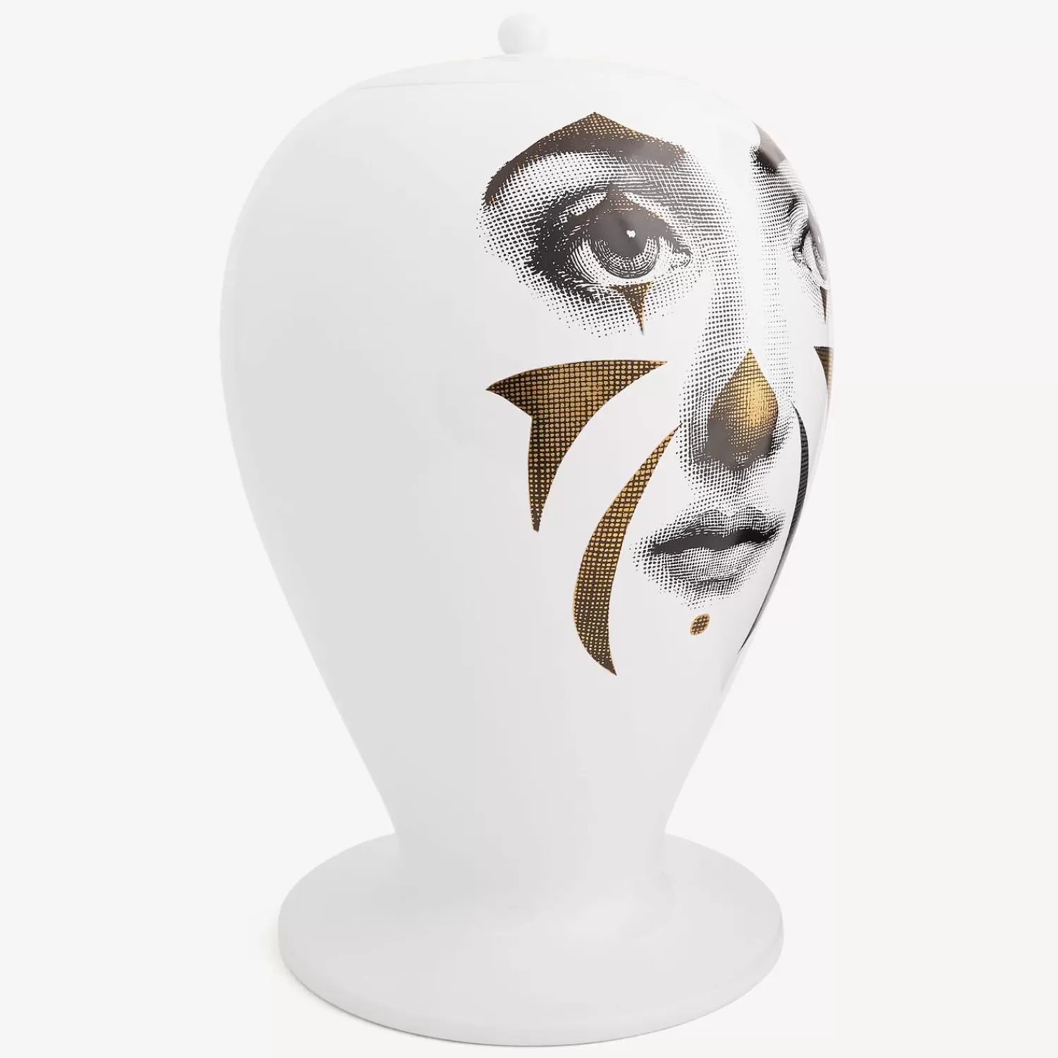 Vases<Fornasetti Vase Clown Maxi White/Black/Gold
