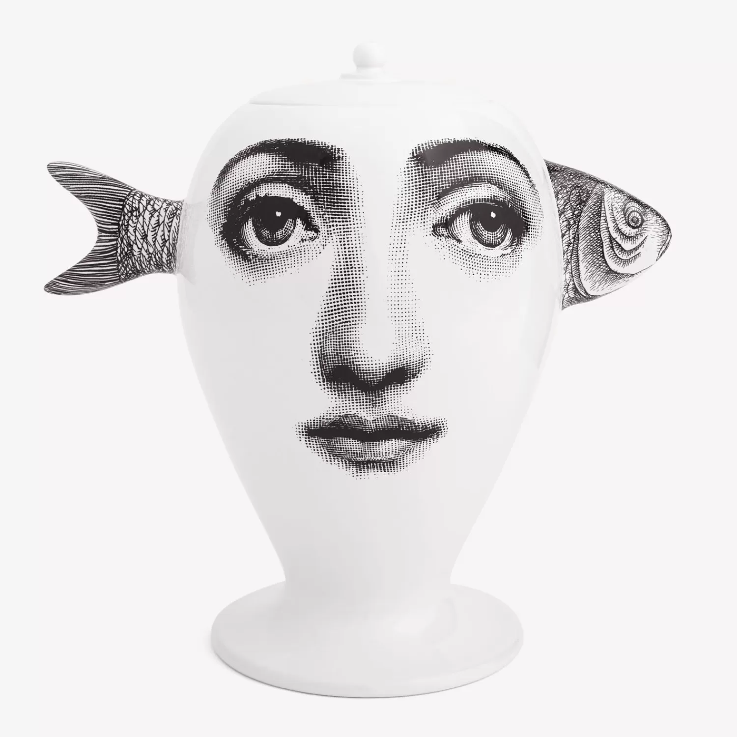 Vases<Fornasetti Vase Pesce White/Black