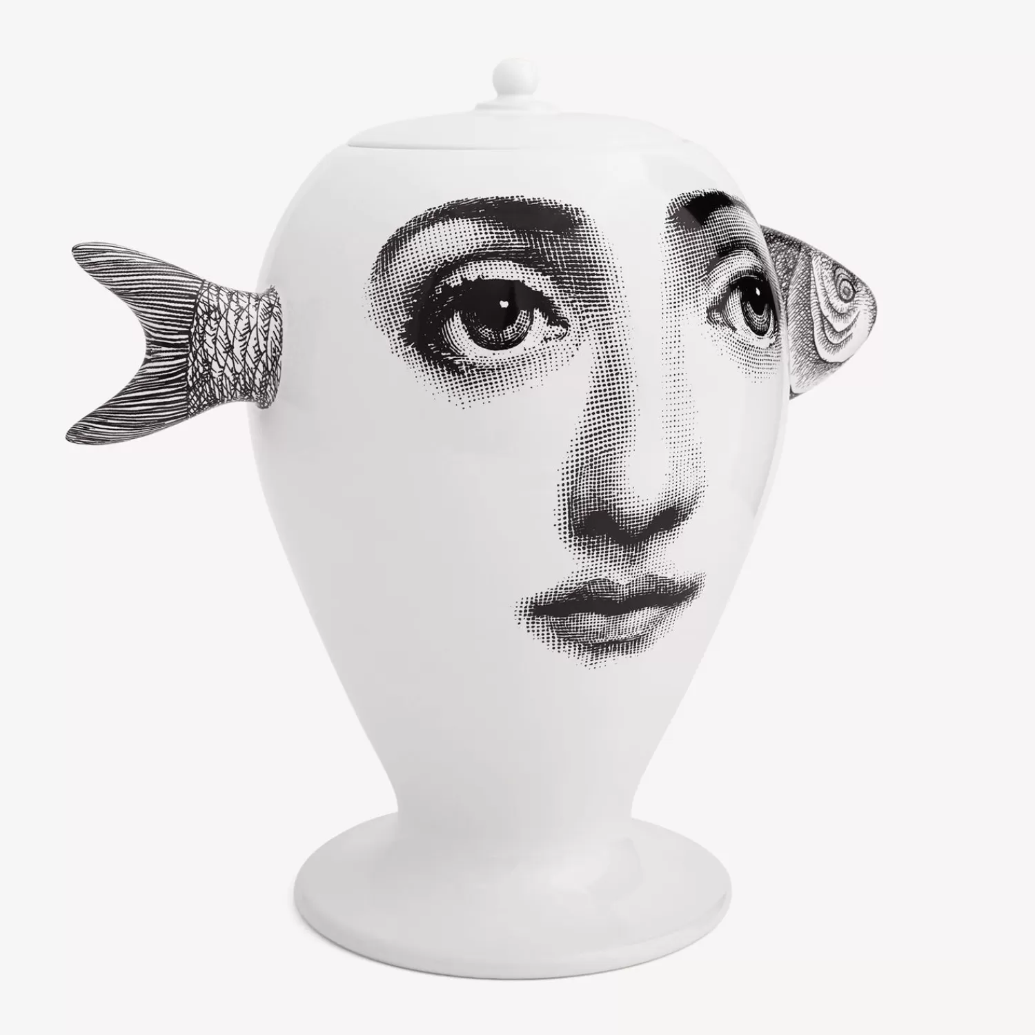 Vases<Fornasetti Vase Pesce White/Black