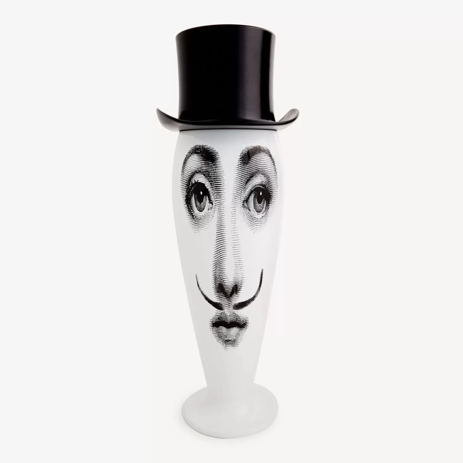 Vases<Fornasetti Vase Smilzo Moustache White/Black