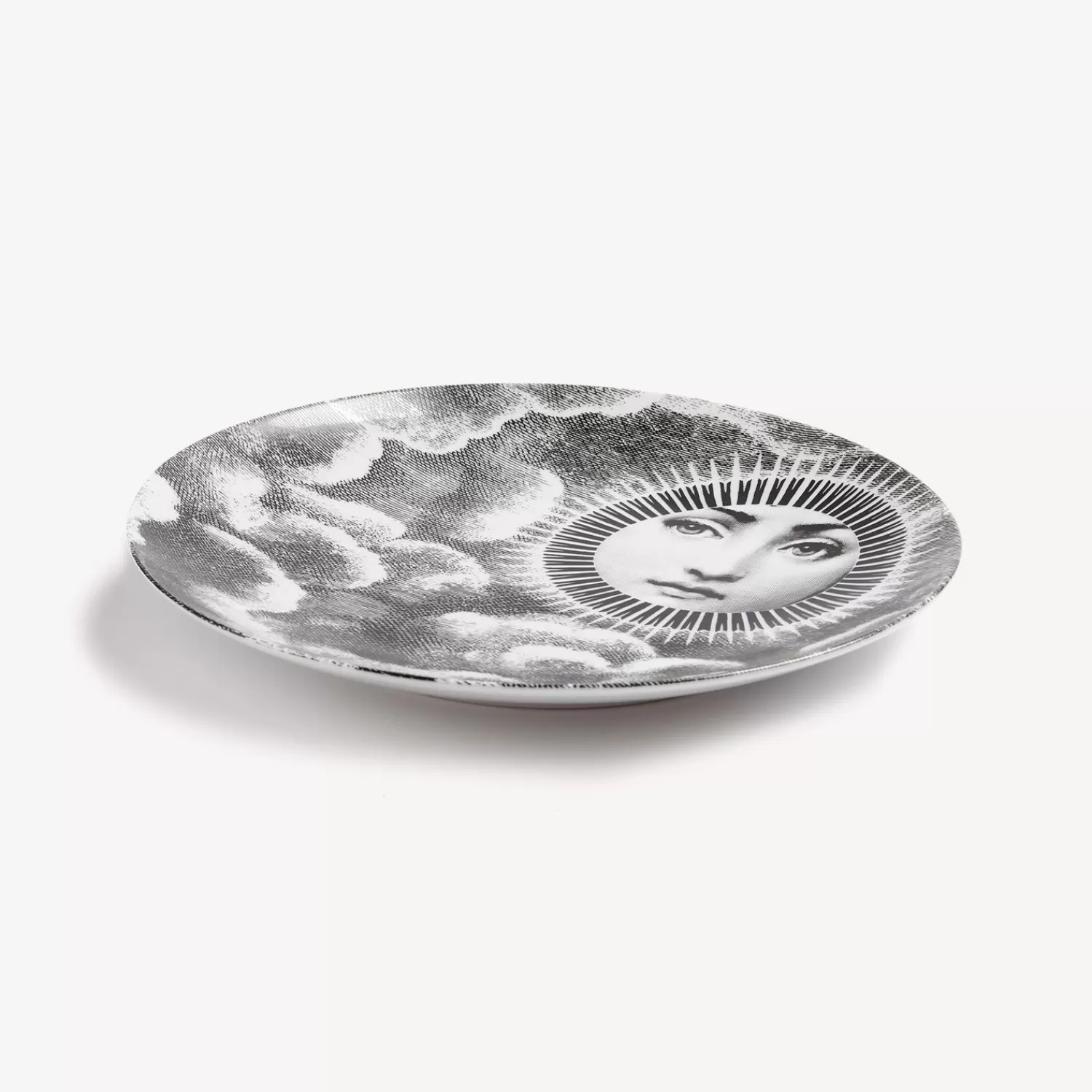 Soli<Fornasetti Wall Plate Tema E Variazioni N.101 White/Black