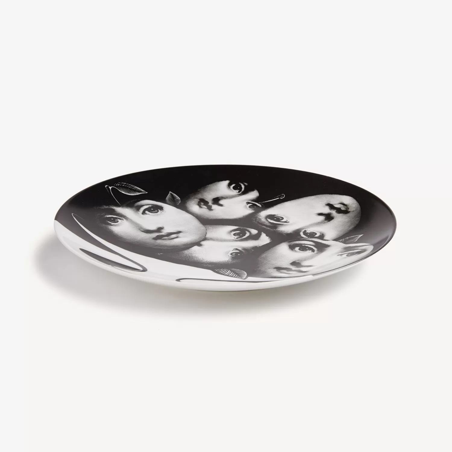 Fruit<Fornasetti Wall Plate Tema E Variazioni N.104 White/Black