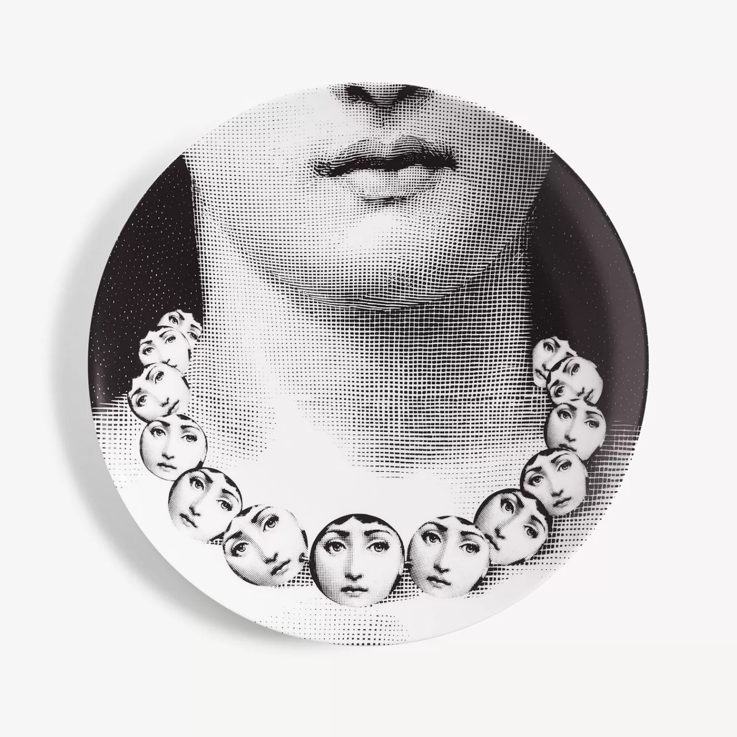 Repetition<Fornasetti Wall Plate Tema E Variazioni N.107 White/Black