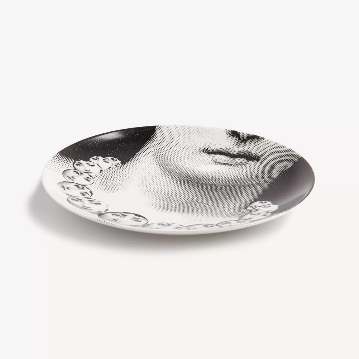 Repetition<Fornasetti Wall Plate Tema E Variazioni N.107 White/Black