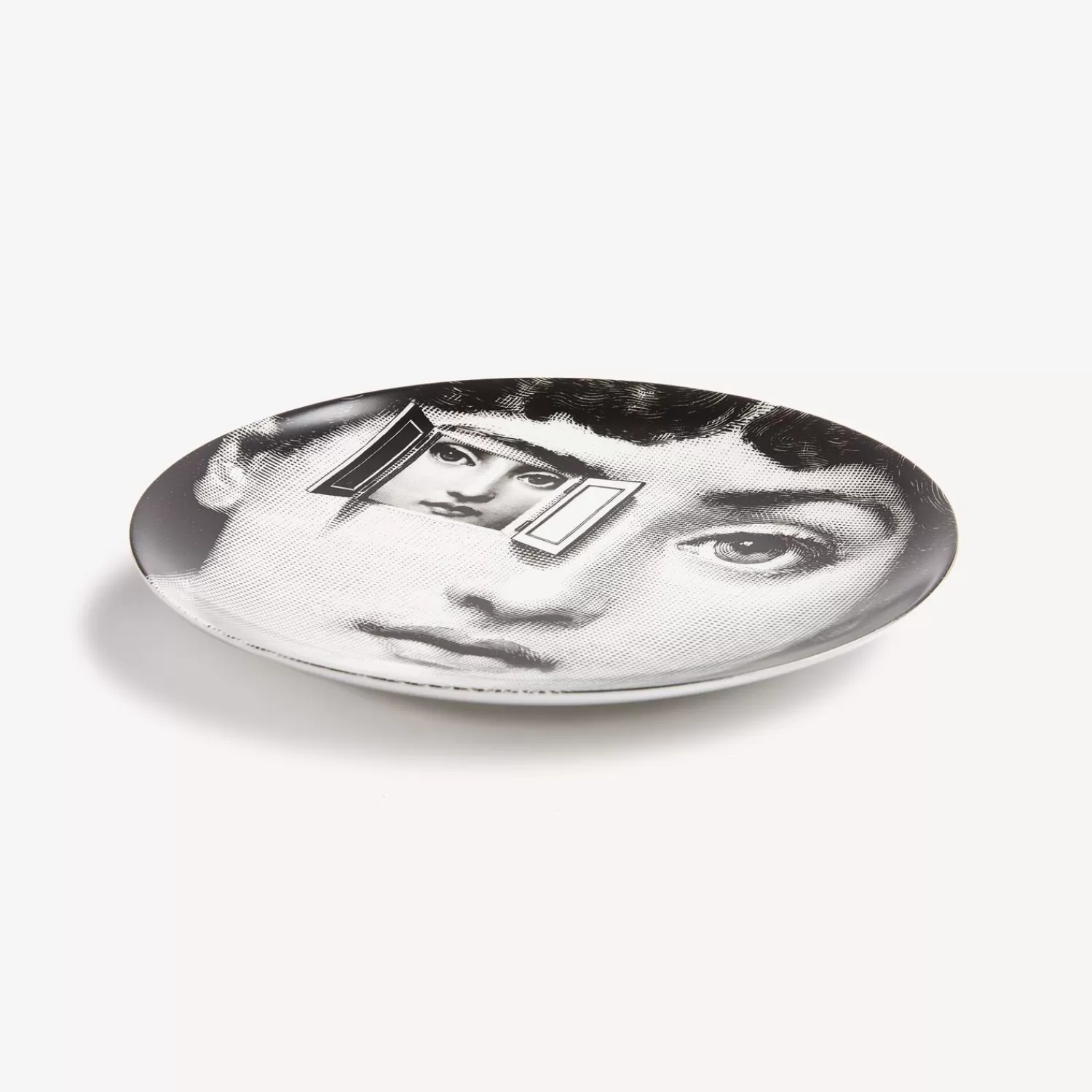 Surrealism<Fornasetti Wall Plate Tema E Variazioni N.116 White/Black