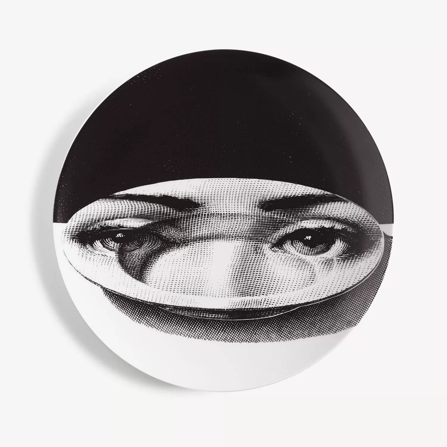 Occhi<Fornasetti Wall Plate Tema E Variazioni N.118 White/Black