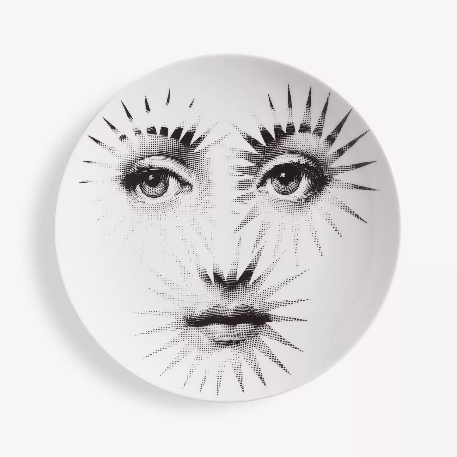 Soli<Fornasetti Wall Plate Tema E Variazioni N.132 White/Black
