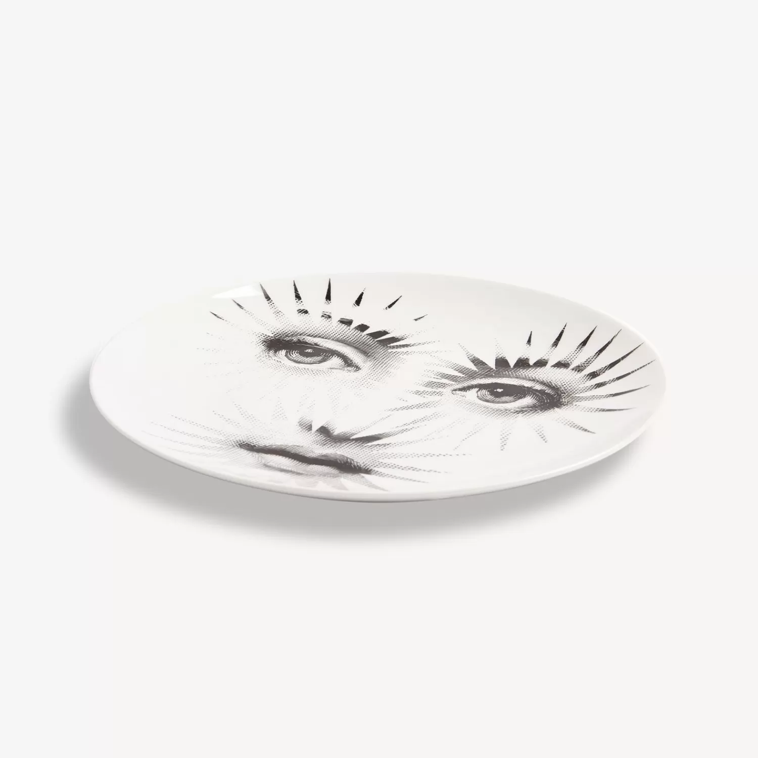 Soli<Fornasetti Wall Plate Tema E Variazioni N.132 White/Black