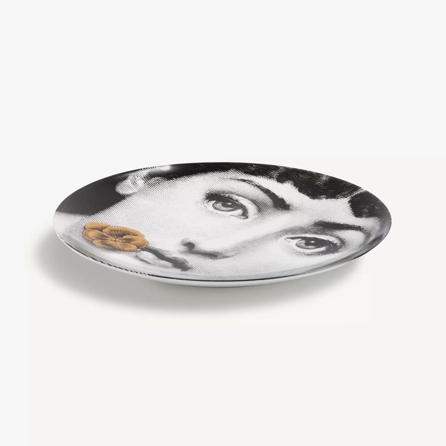 Flowers<Fornasetti Wall Plate Tema E Variazioni N.137 White/Black/Gold