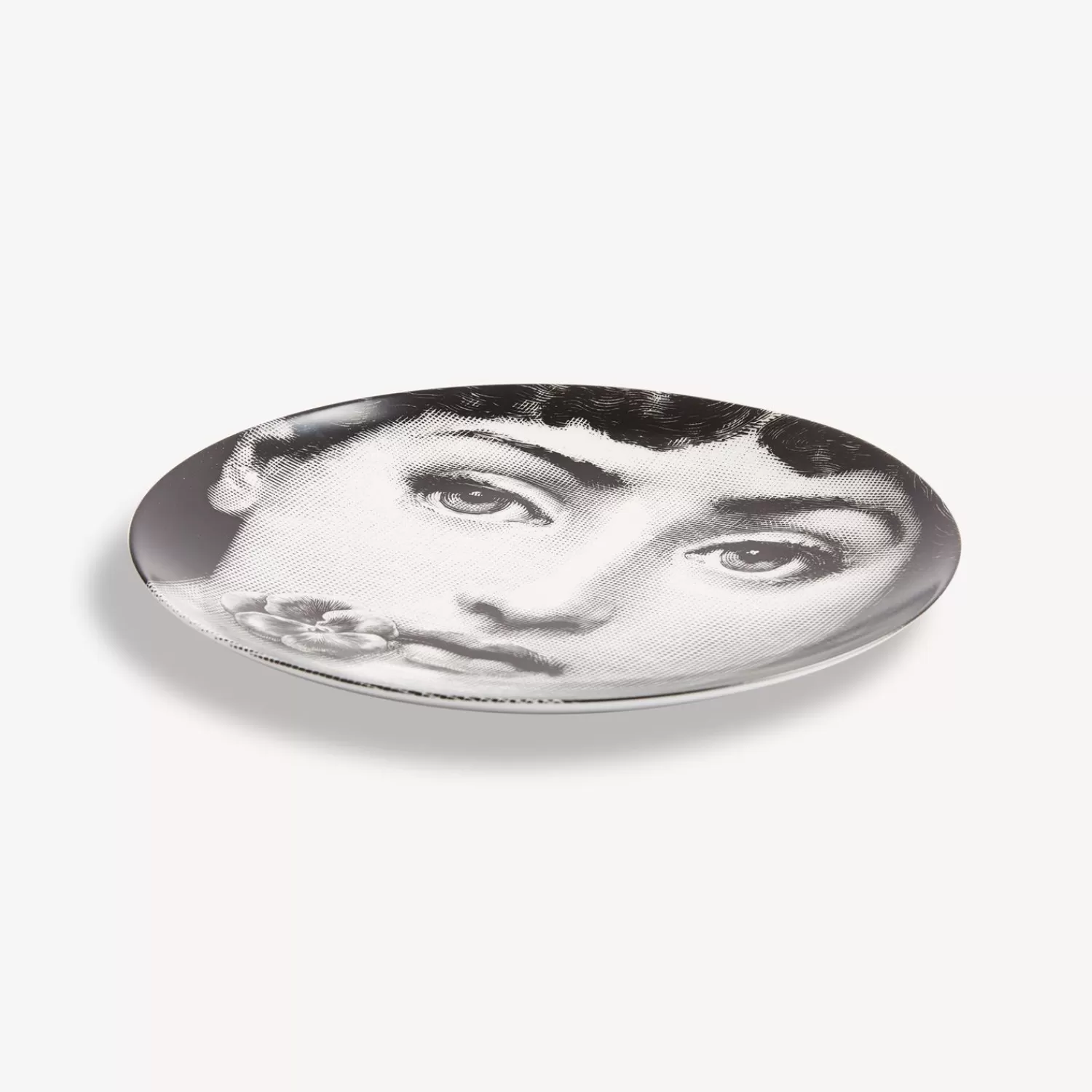 Flowers<Fornasetti Wall Plate Tema E Variazioni N.137 White/Black