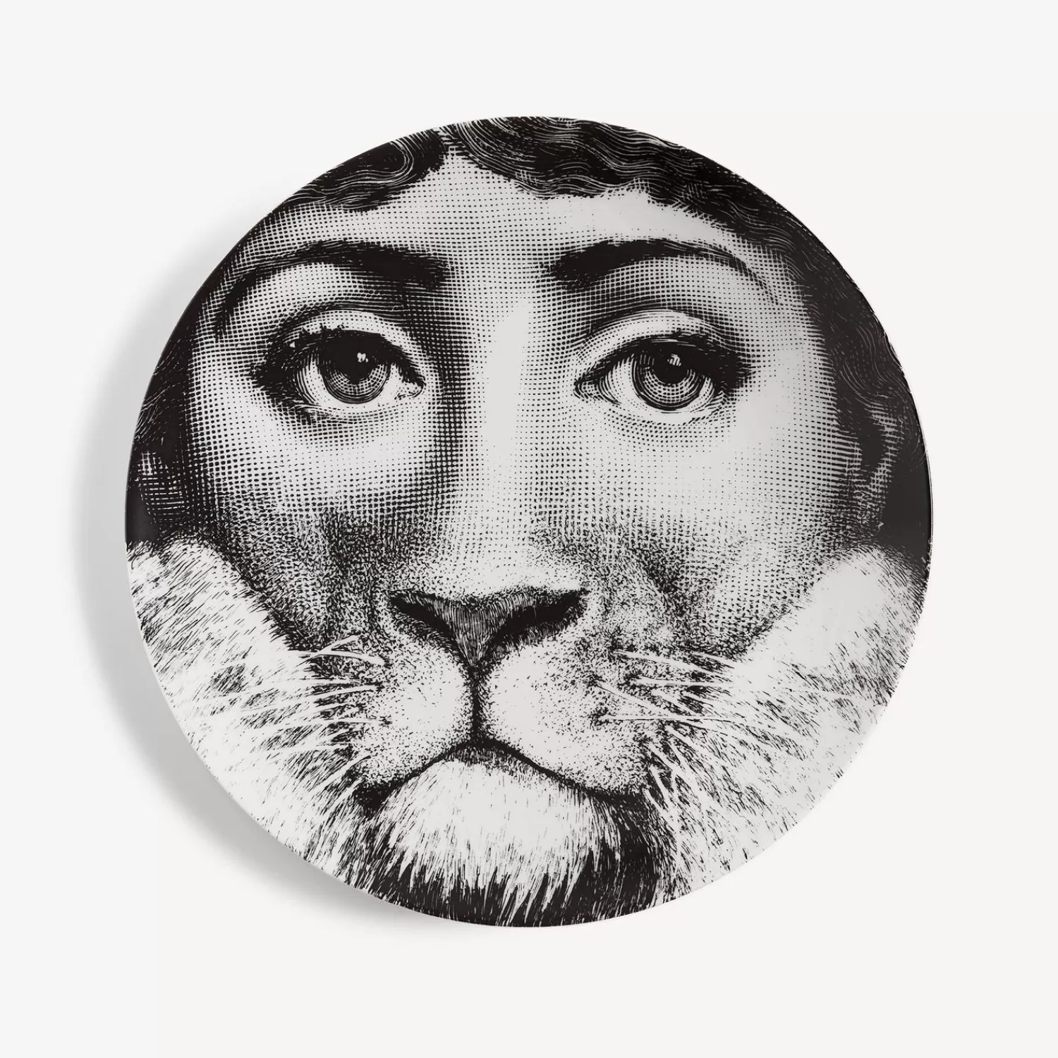 Animals<Fornasetti Wall Plate Tema E Variazioni N.143 White/Black