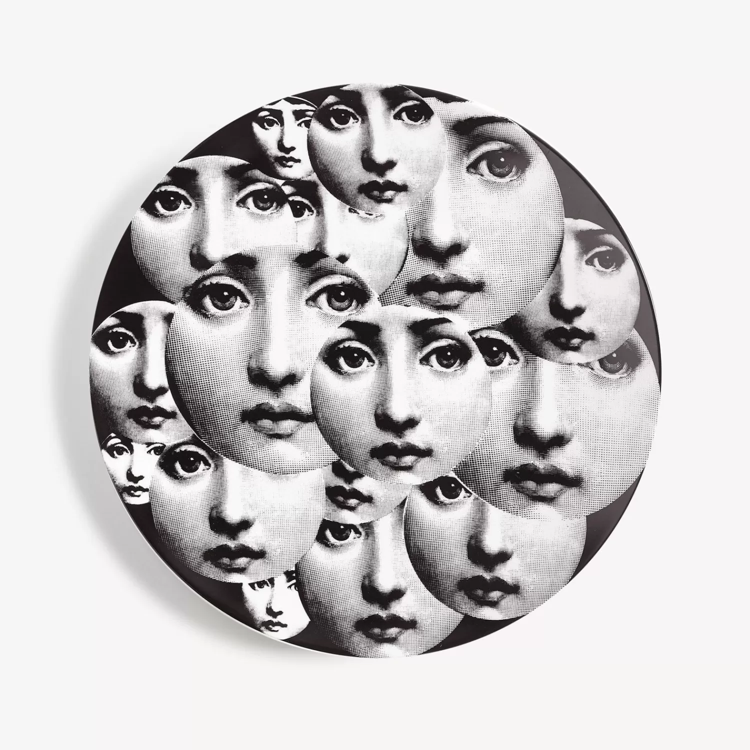 Repetition<Fornasetti Wall Plate Tema E Variazioni N.165 White/Black