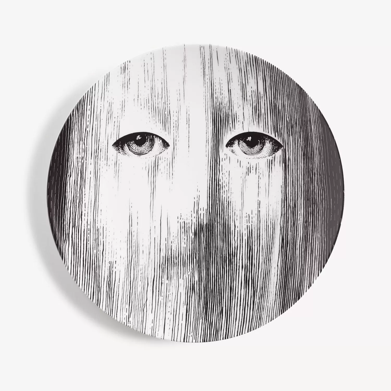 Occhi<Fornasetti Wall Plate Tema E Variazioni N.176 White/Black