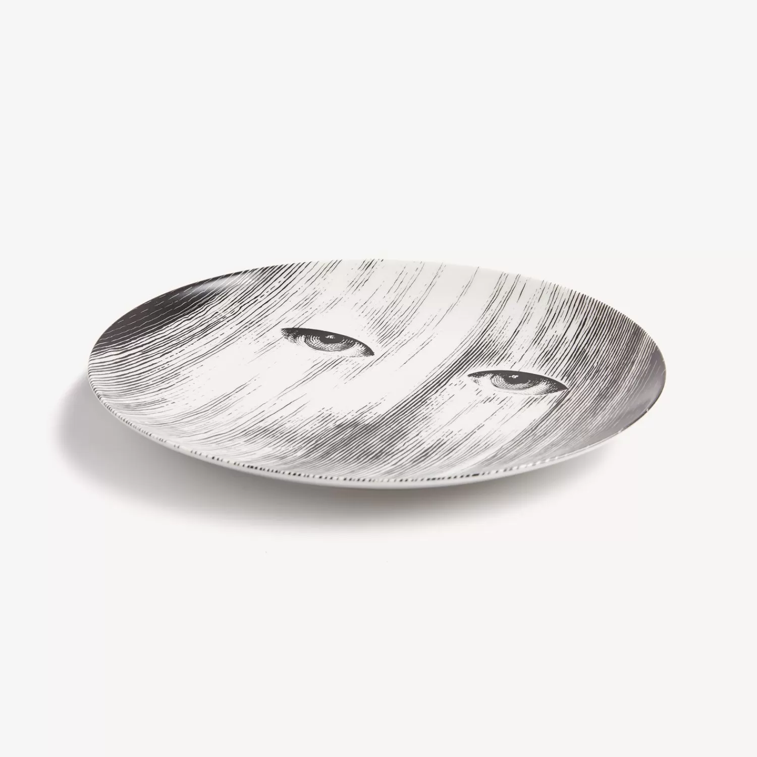 Occhi<Fornasetti Wall Plate Tema E Variazioni N.176 White/Black