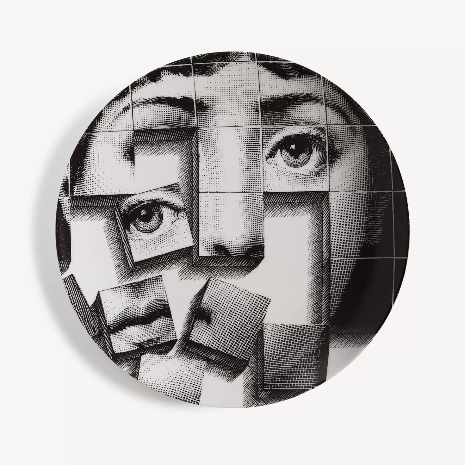 Surrealism<Fornasetti Wall Plate Tema E Variazioni N.180 White/Black