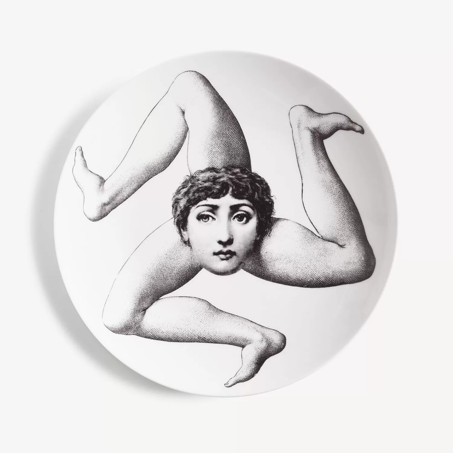 Antiquity<Fornasetti Wall Plate Tema E Variazioni N.186 White/Black