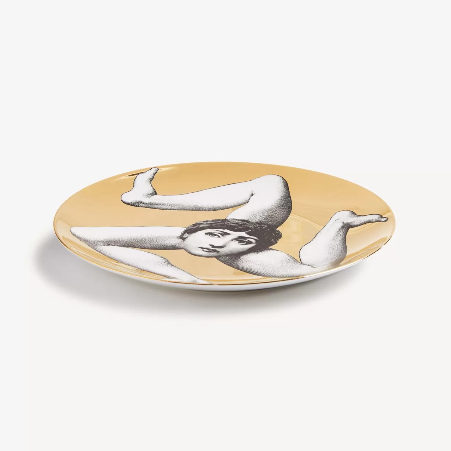 Antiquity<Fornasetti Wall Plate Tema E Variazioni N.186 White/Black/Gold