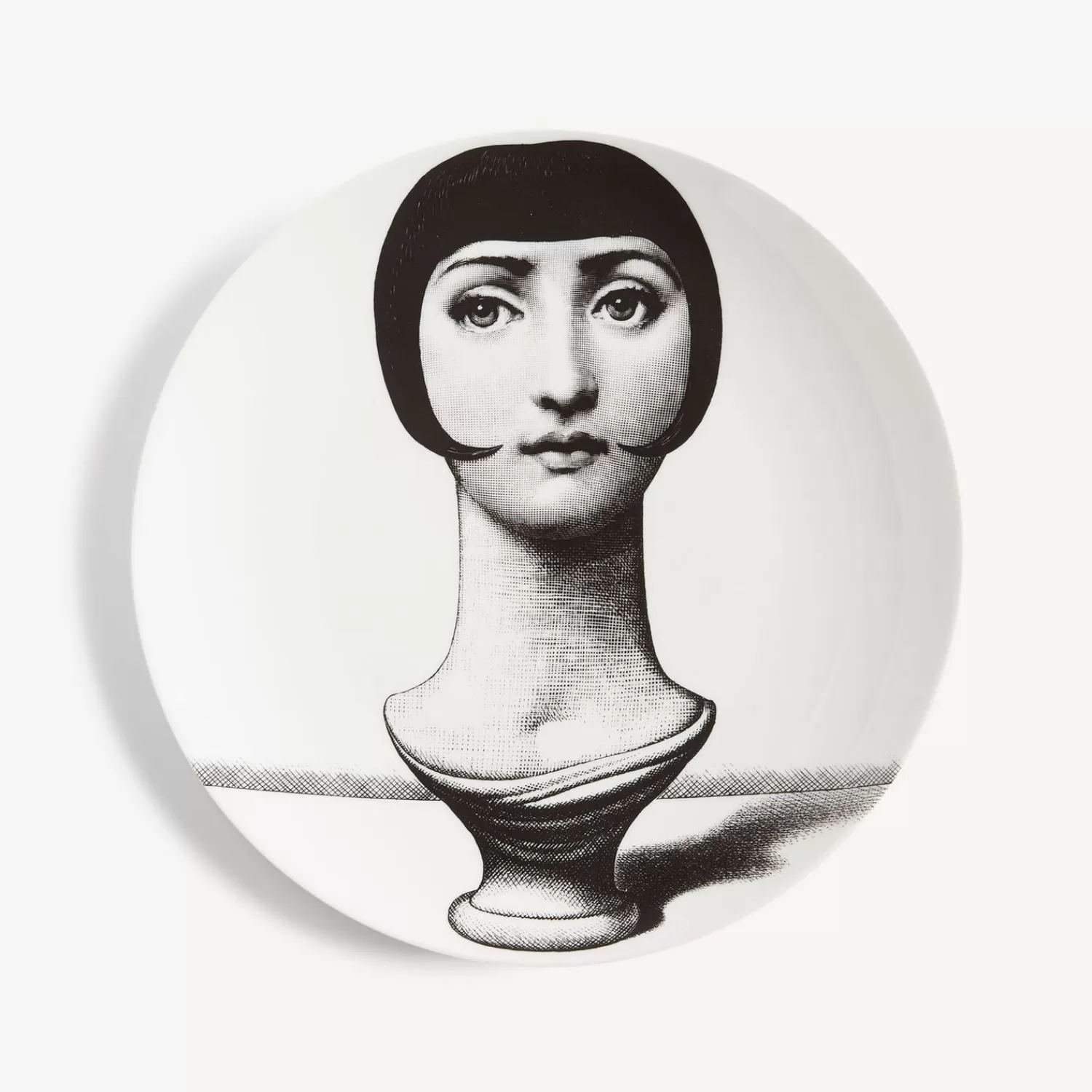 Antiquity<Fornasetti Wall Plate Tema E Variazioni N.192 White/Black