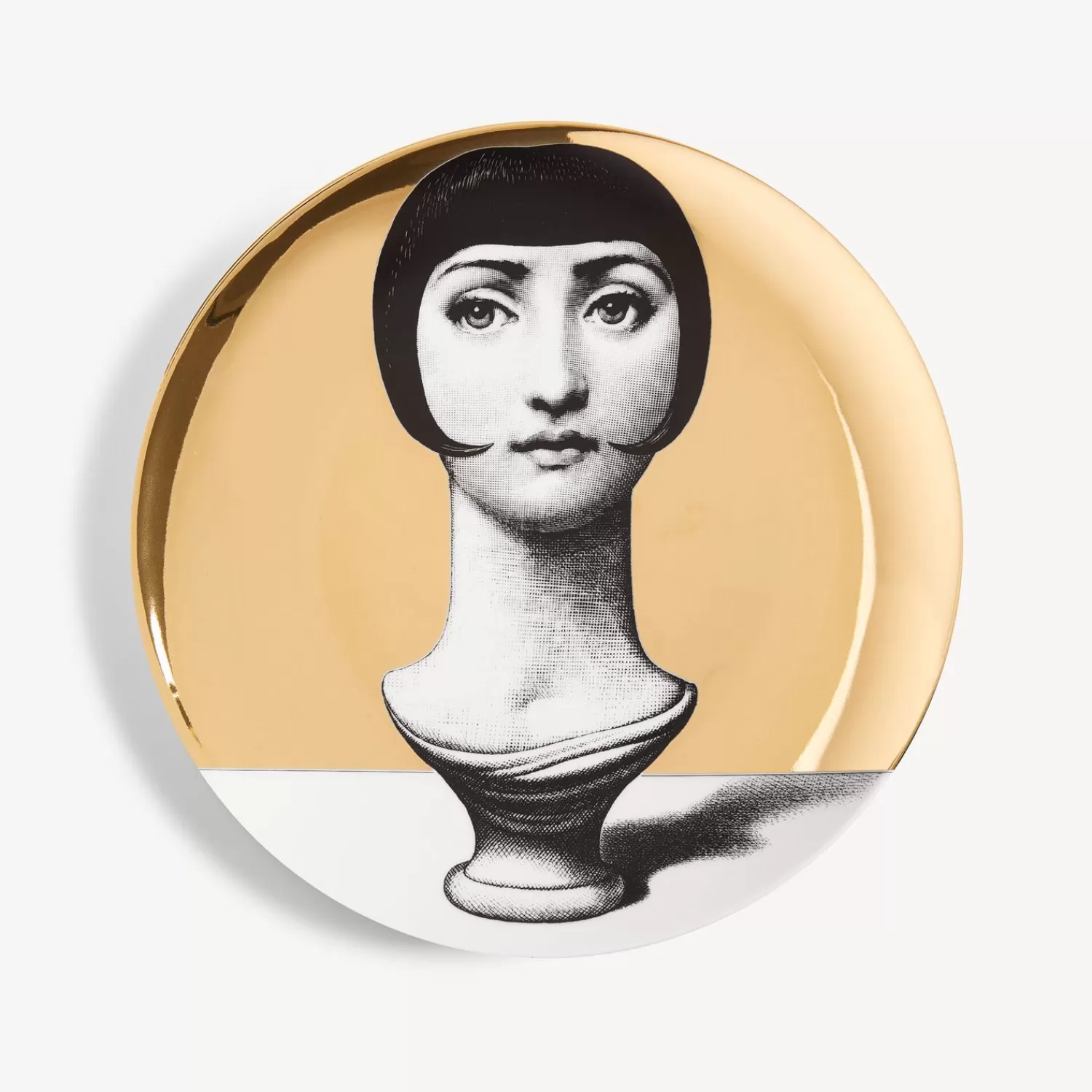 Antiquity<Fornasetti Wall Plate Tema E Variazioni N.192 White/Black/Gold