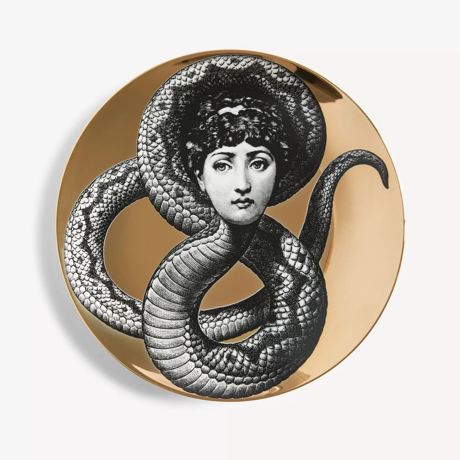 Animals<Fornasetti Wall Plate Tema E Variazioni N.198 White/Black/Gold