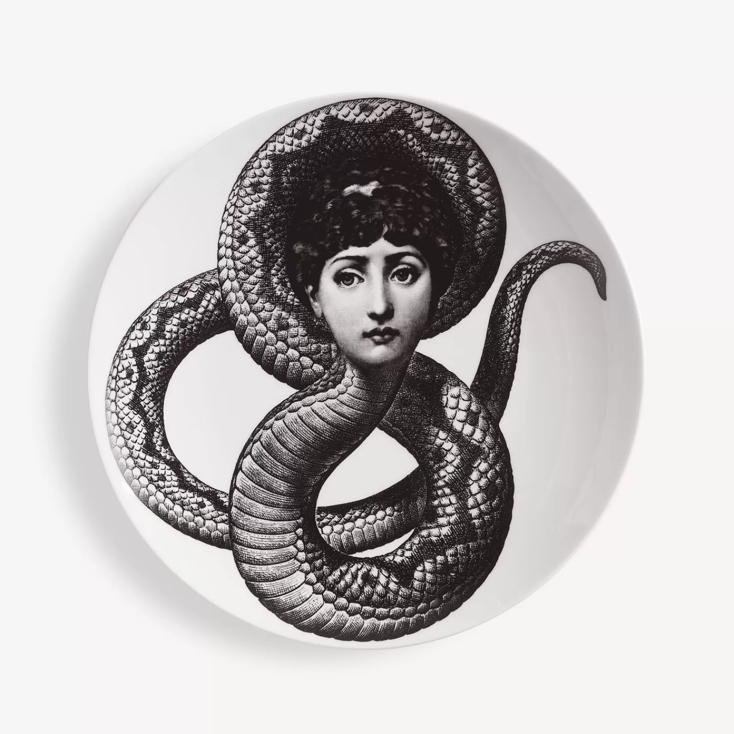 Animals<Fornasetti Wall Plate Tema E Variazioni N.198 White/Black