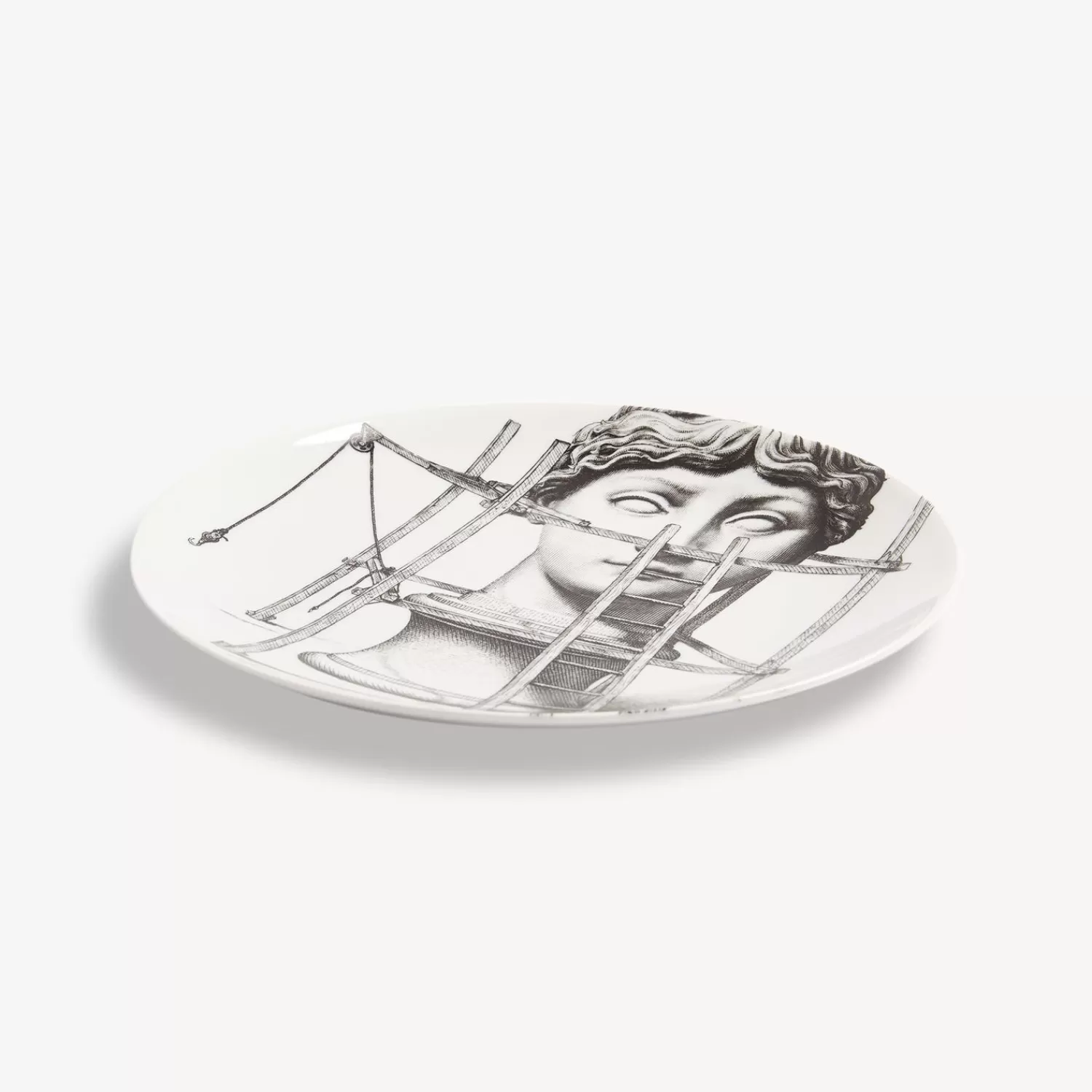 Antiquity<Fornasetti Wall Plate Tema E Variazioni N.200 White/Black