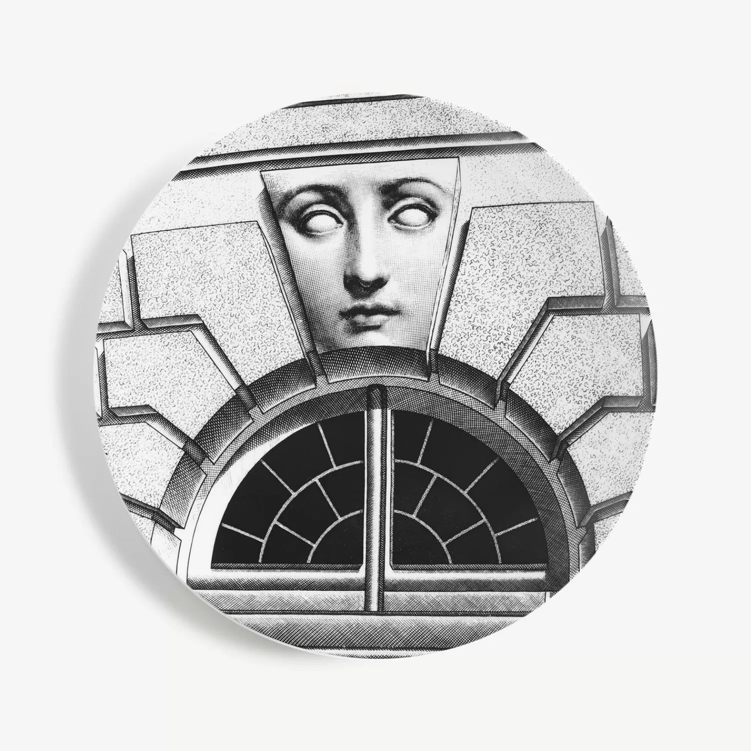 Antiquity<Fornasetti Wall Plate Tema E Variazioni N.212 White/Black