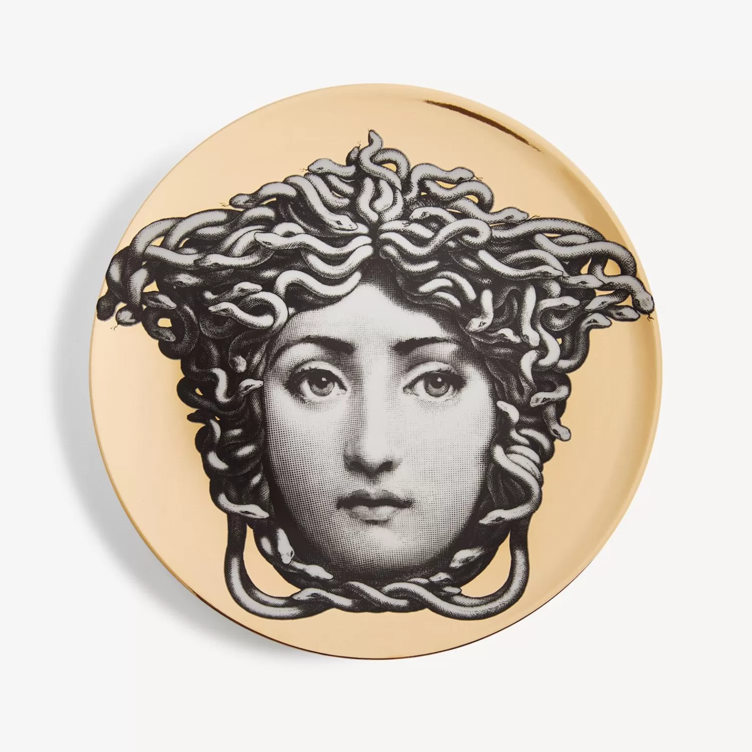 Antiquity<Fornasetti Wall Plate Tema E Variazioni N.217 White/Black/Gold