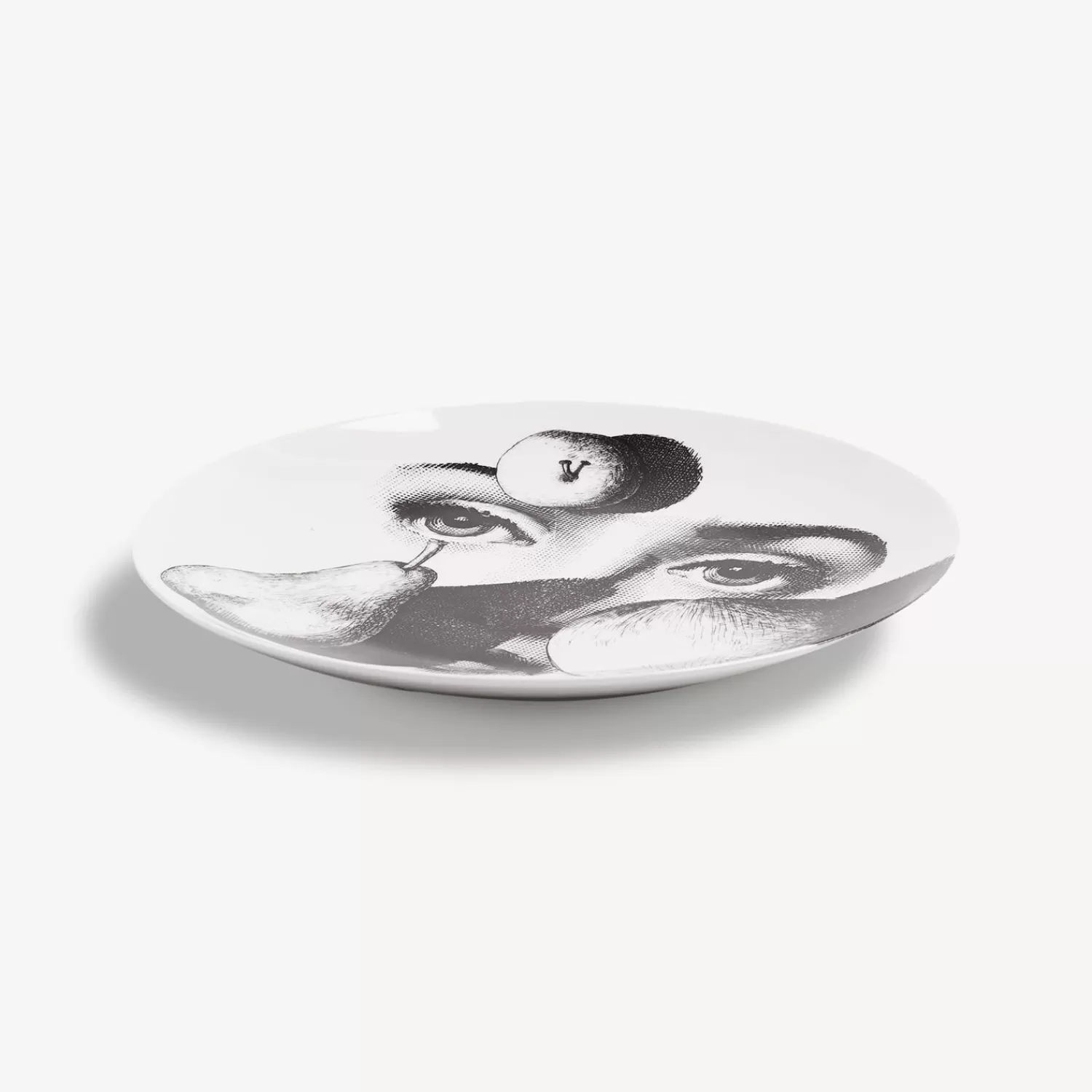 Fruit<Fornasetti Wall Plate Tema E Variazioni N.218 White/Black