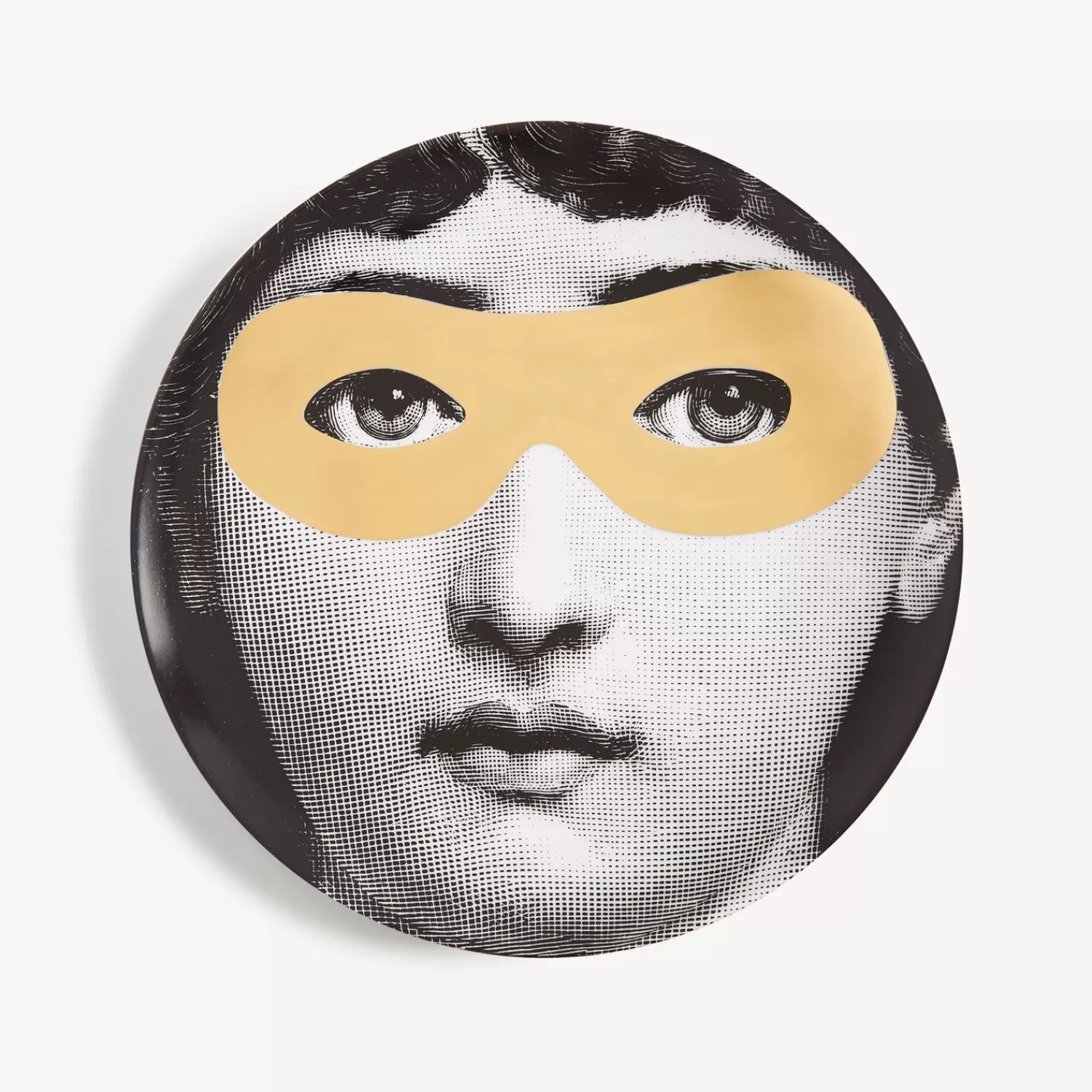 Occhi<Fornasetti Wall Plate Tema E Variazioni N.22 White/Black/Gold