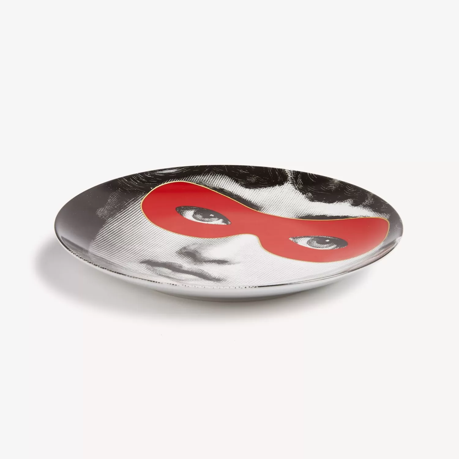 Occhi<Fornasetti Wall Plate Tema E Variazioni N.22 White/Black/Red