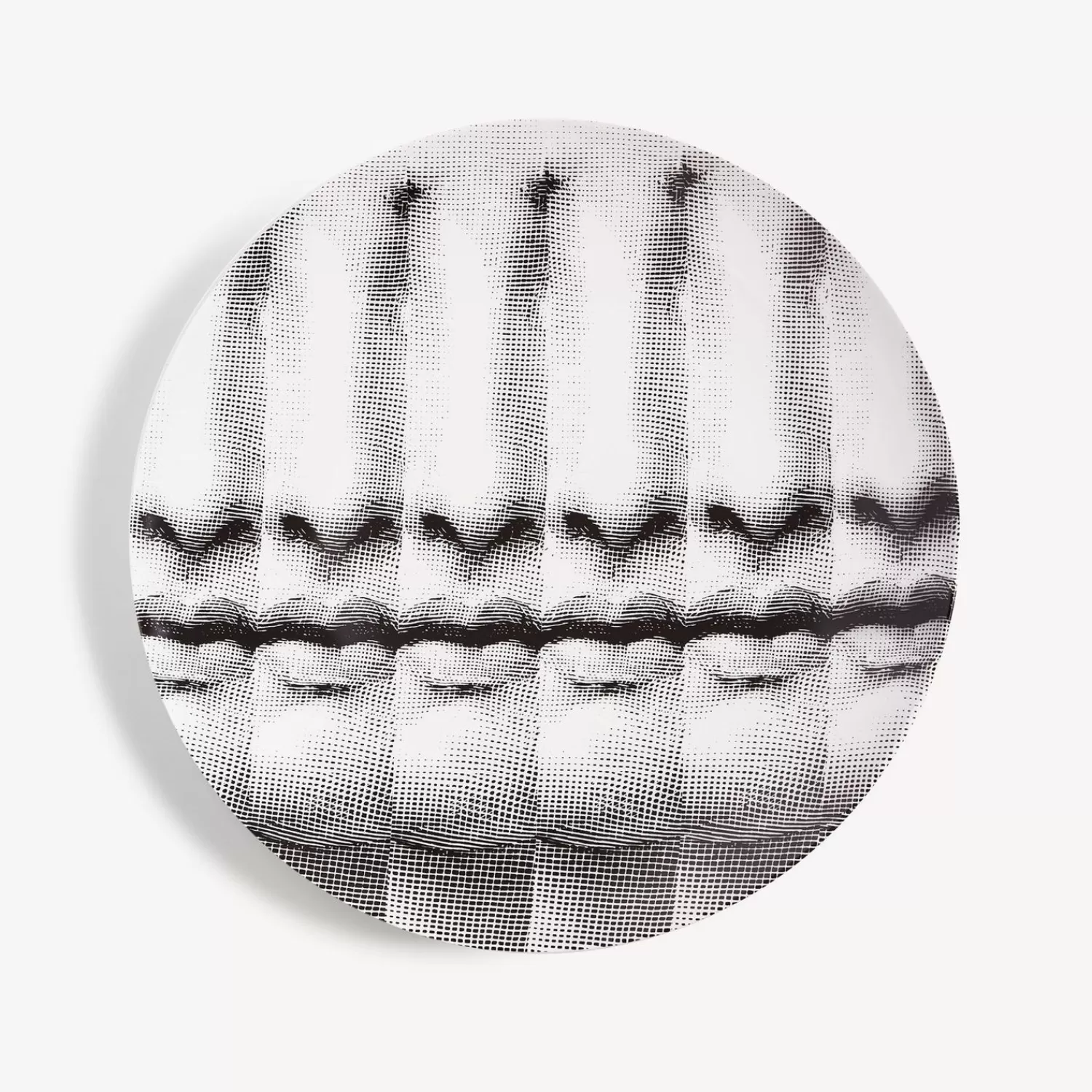 Repetition<Fornasetti Wall Plate Tema E Variazioni N.238 White/Black
