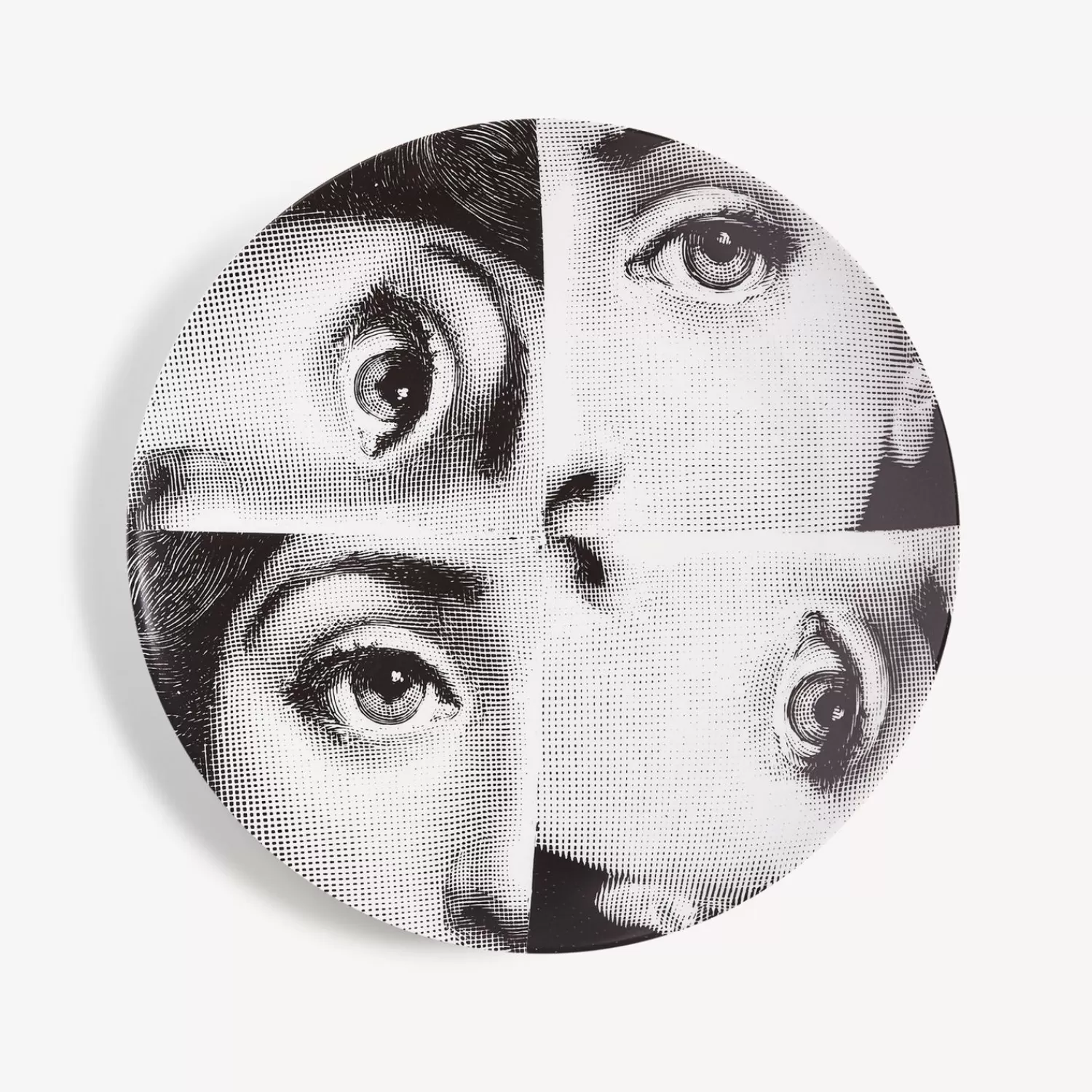 Repetition<Fornasetti Wall Plate Tema E Variazioni N.244 White/Black