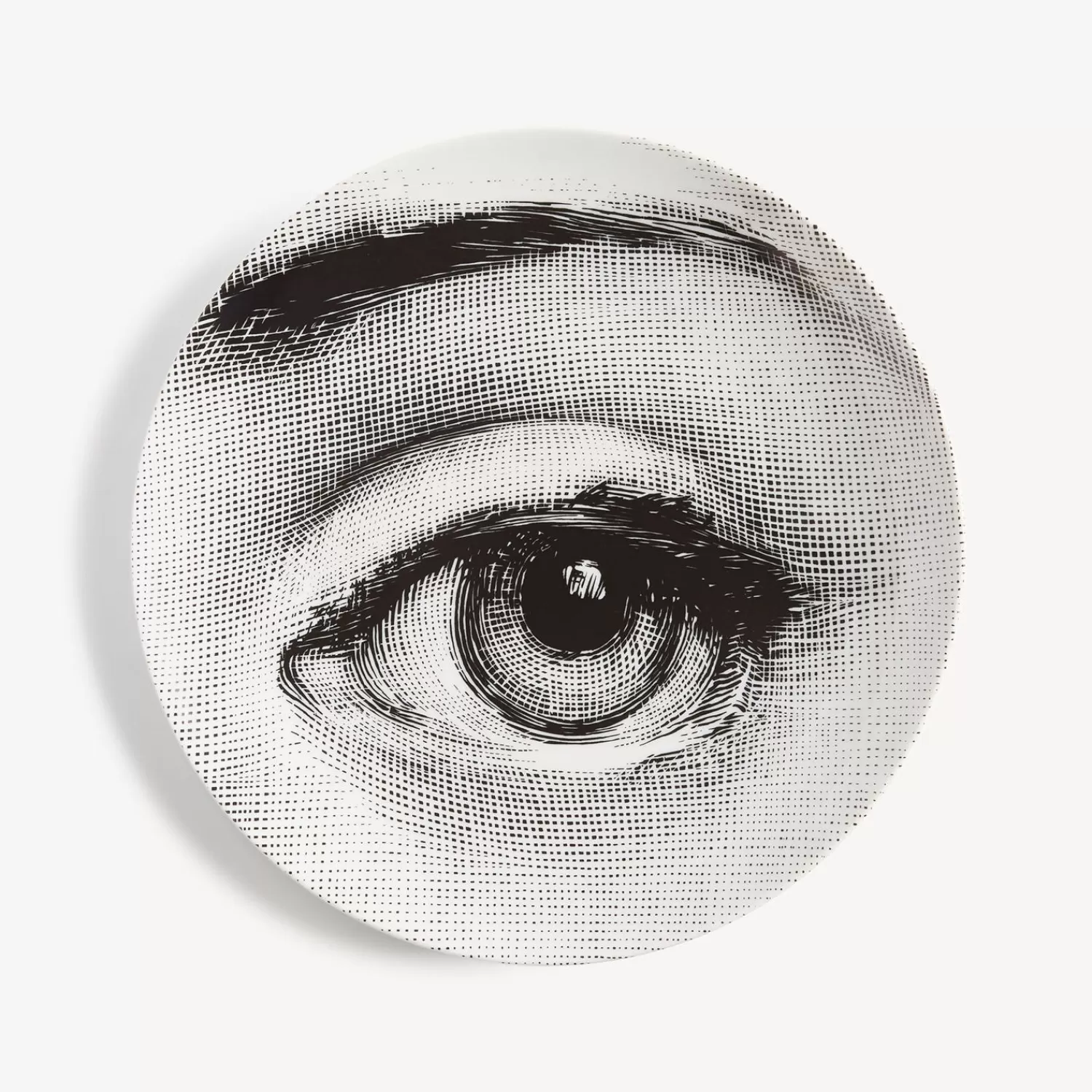 Occhi<Fornasetti Wall Plate Tema E Variazioni N.248 White/Black