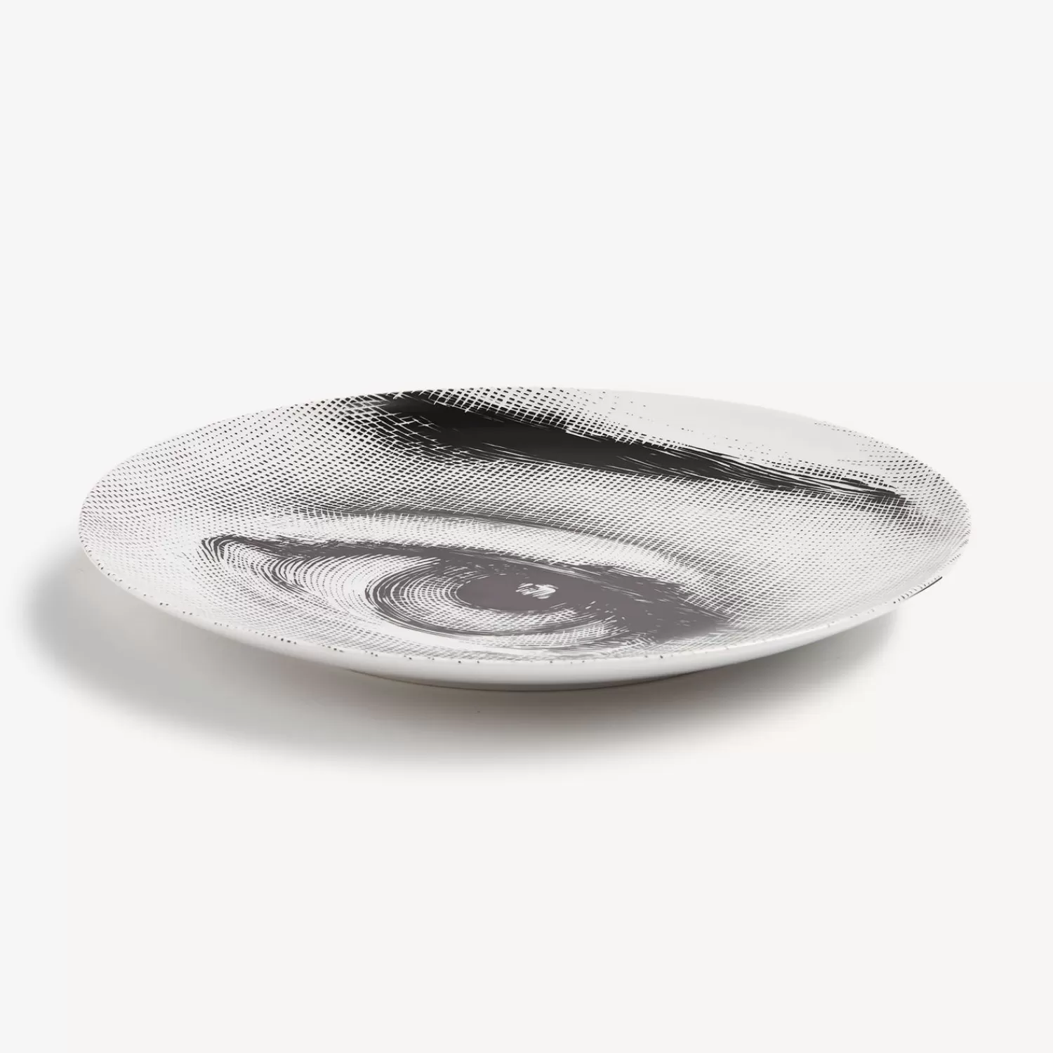 Occhi<Fornasetti Wall Plate Tema E Variazioni N.248 White/Black