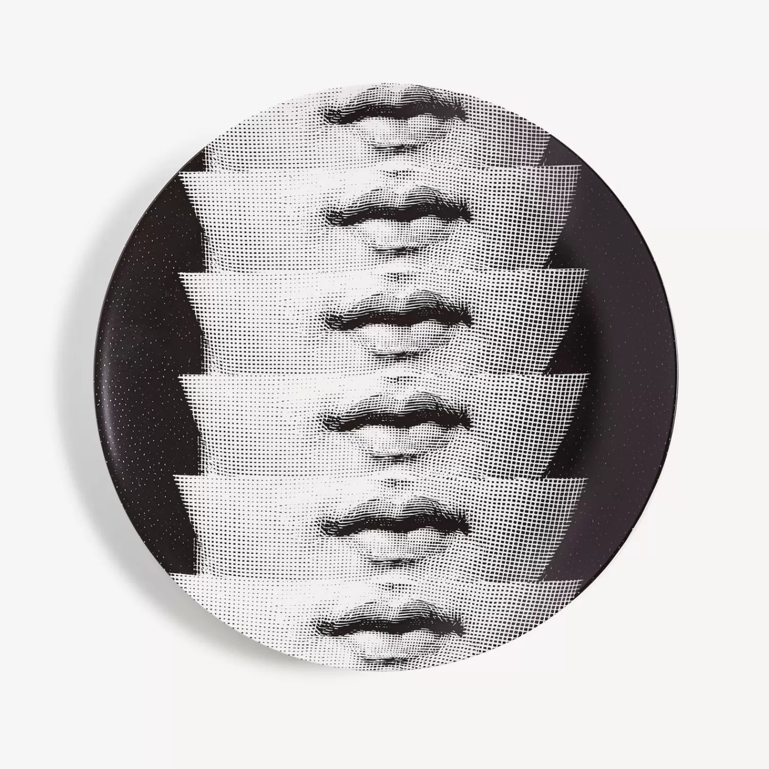 Repetition<Fornasetti Wall Plate Tema E Variazioni N.250 White/Black