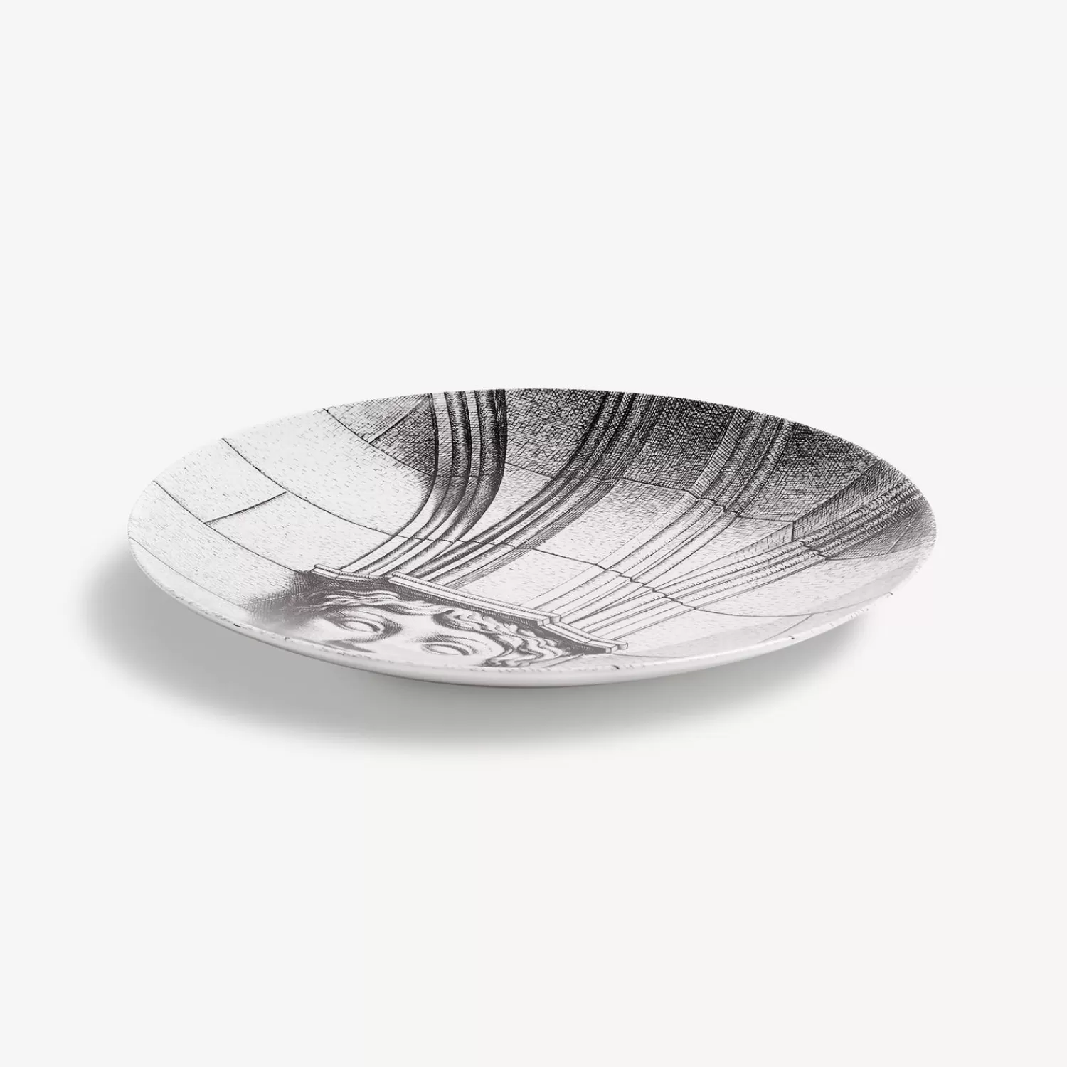 Antiquity<Fornasetti Wall Plate Tema E Variazioni N.266 White/Black