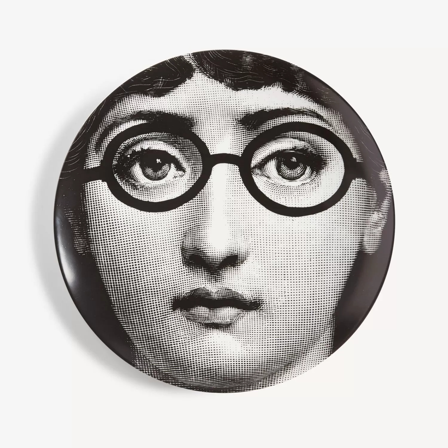 Occhi<Fornasetti Wall Plate Tema E Variazioni N.26 White/Black