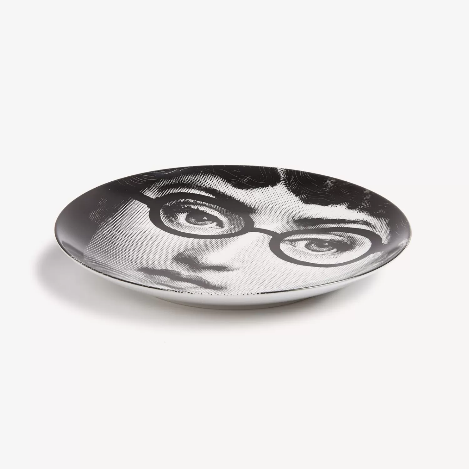 Occhi<Fornasetti Wall Plate Tema E Variazioni N.26 White/Black