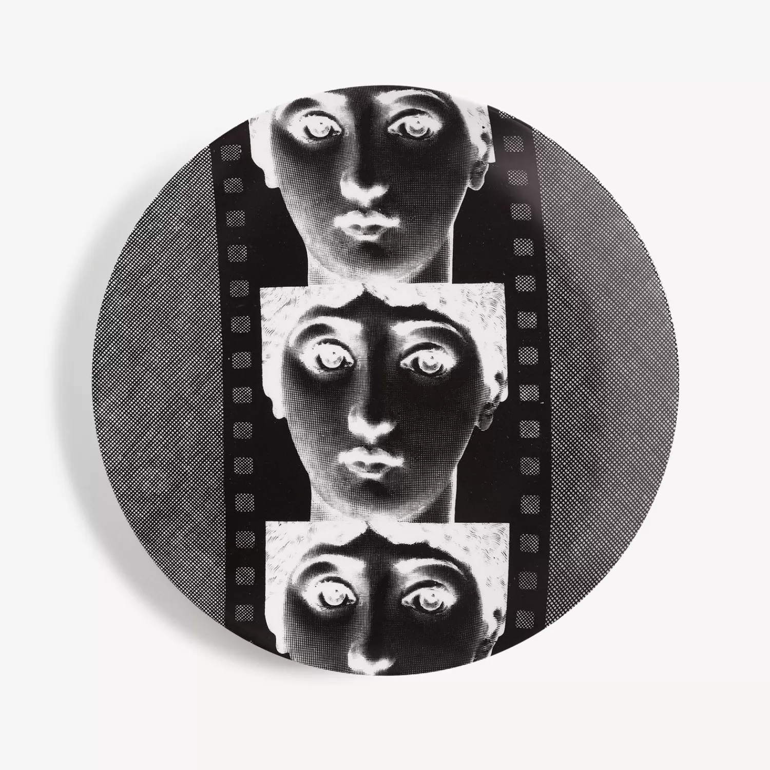 Repetition<Fornasetti Wall Plate Tema E Variazioni N.272 White/Black