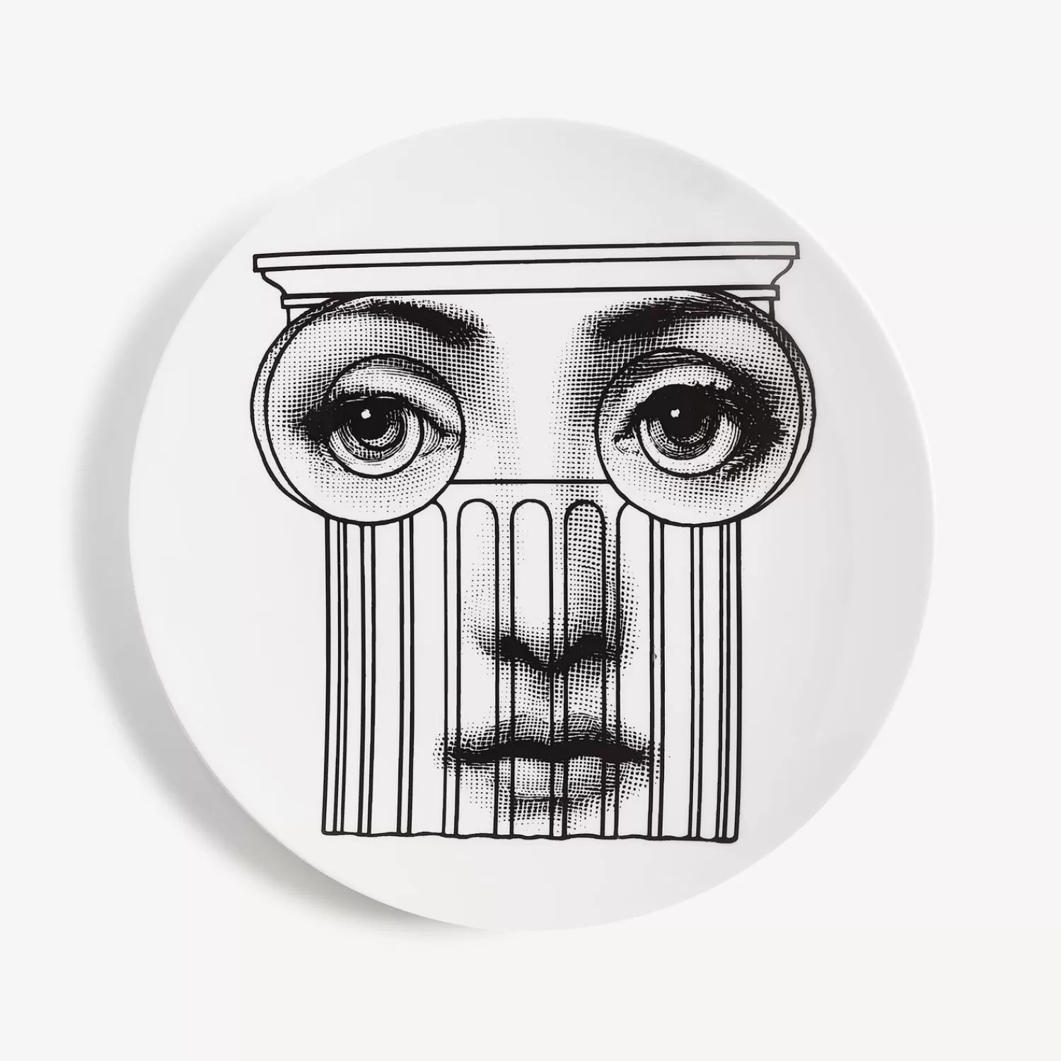 Antiquity<Fornasetti Wall Plate Tema E Variazioni N.278 White/Black