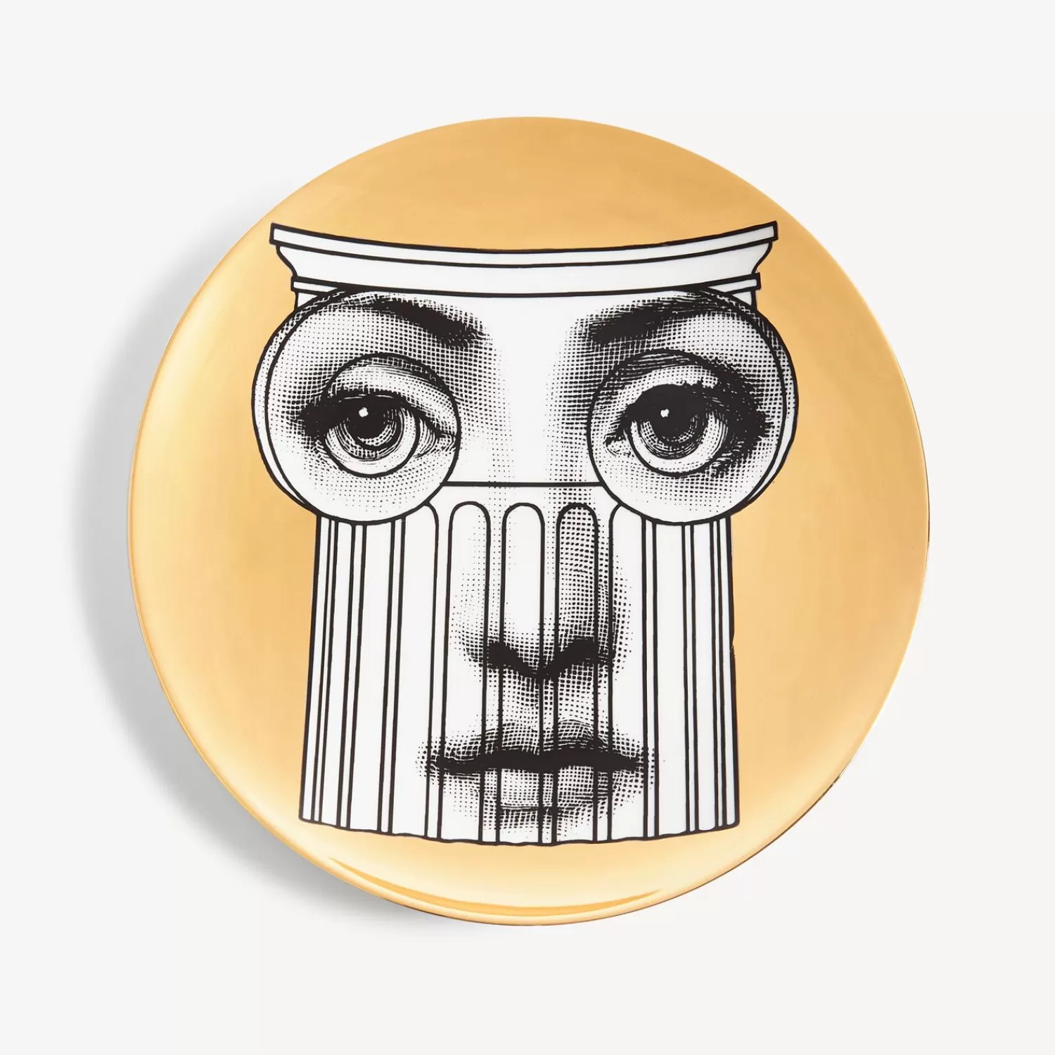 Antiquity<Fornasetti Wall Plate Tema E Variazioni N.278 White/Black/Gold