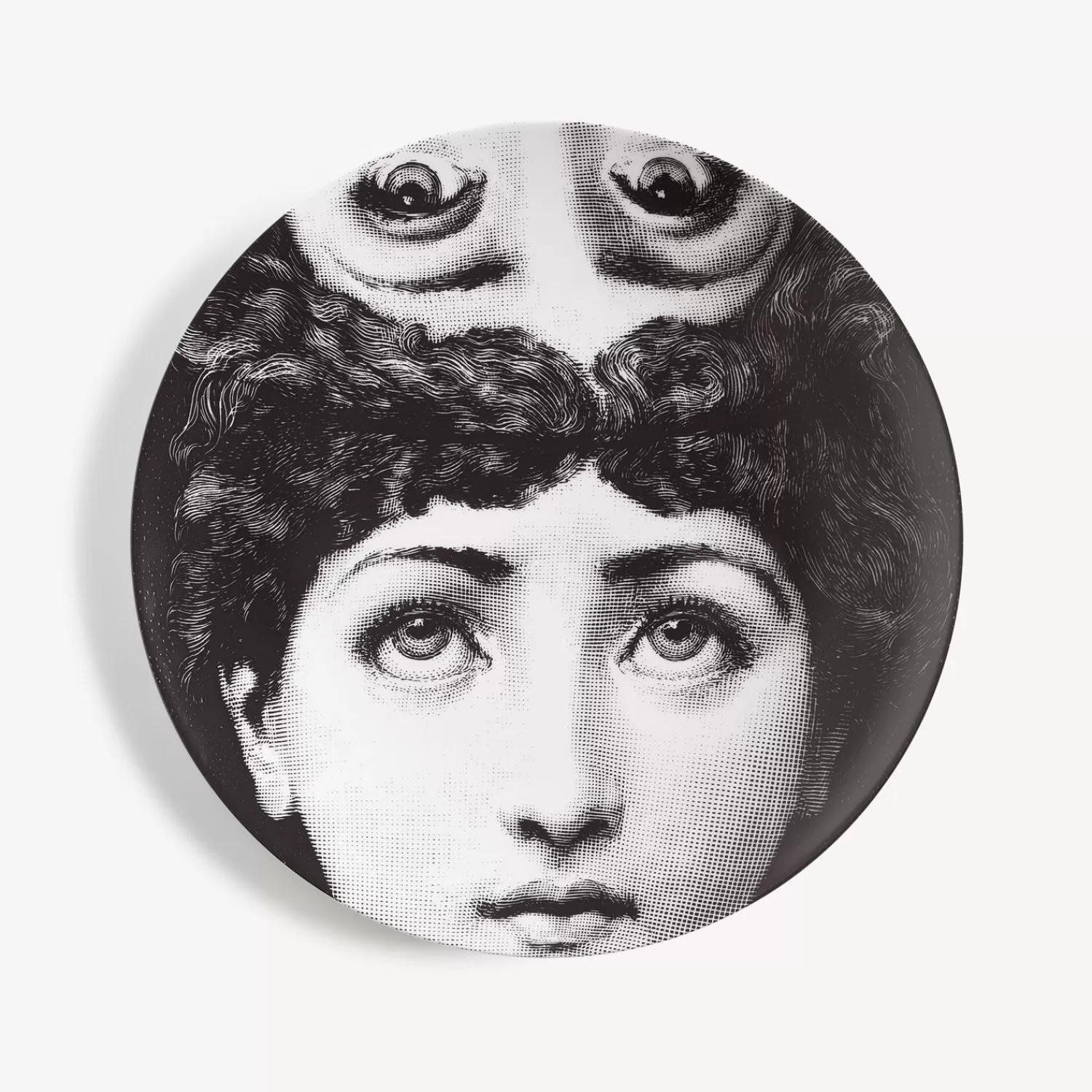 Surrealism<Fornasetti Wall Plate Tema E Variazioni N.285 White/Black
