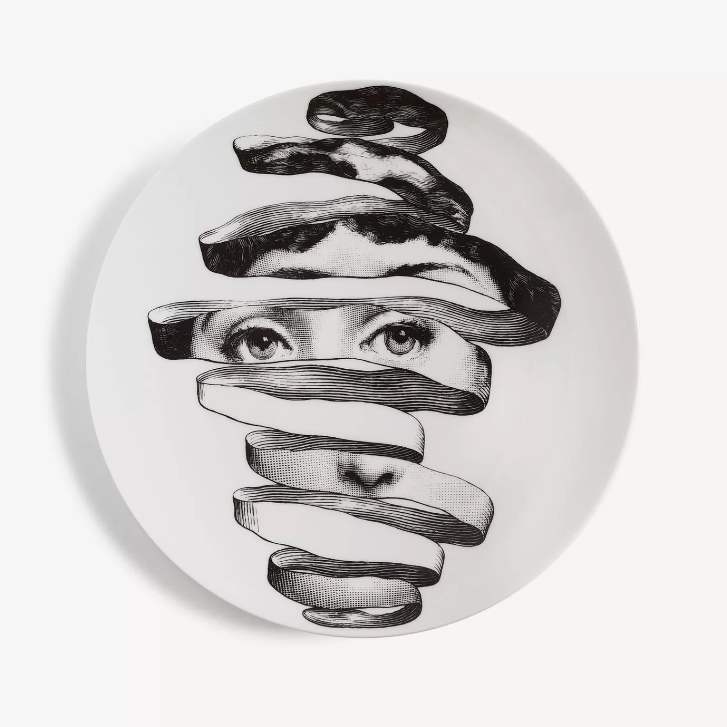 Surrealism<Fornasetti Wall Plate Tema E Variazioni N.297 White/Black